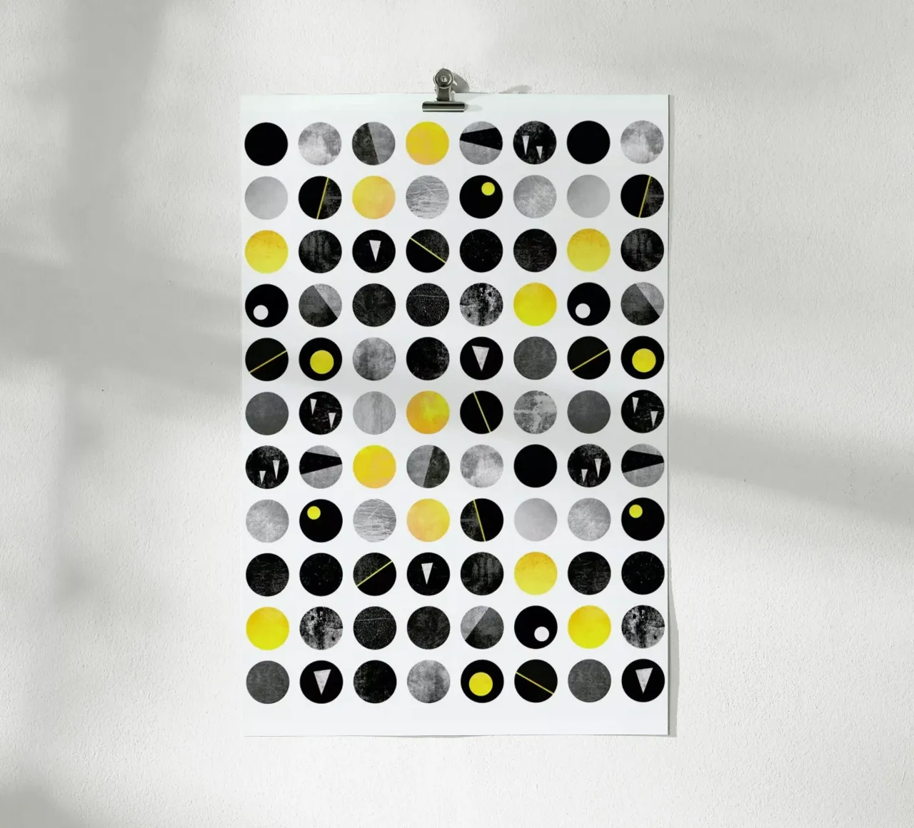 Yellow and Black poster con telaio in legno da Elisabeth Fredriksson