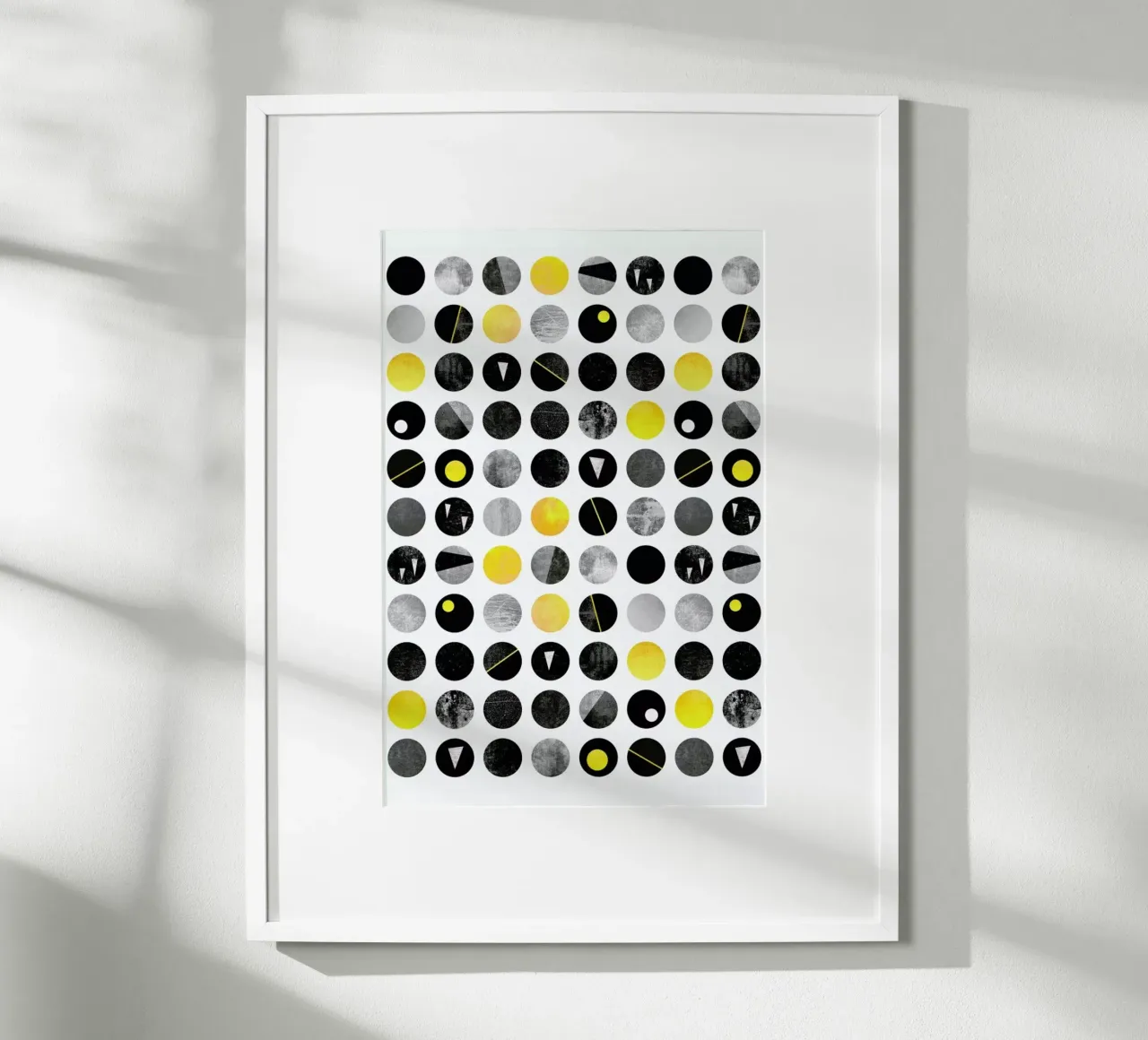 Yellow and Black poster con telaio in legno da Elisabeth Fredriksson