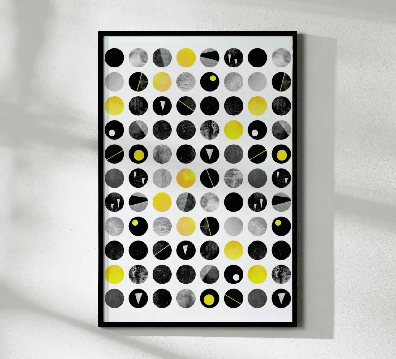 Yellow and Black poster con telaio in legno da Elisabeth Fredriksson