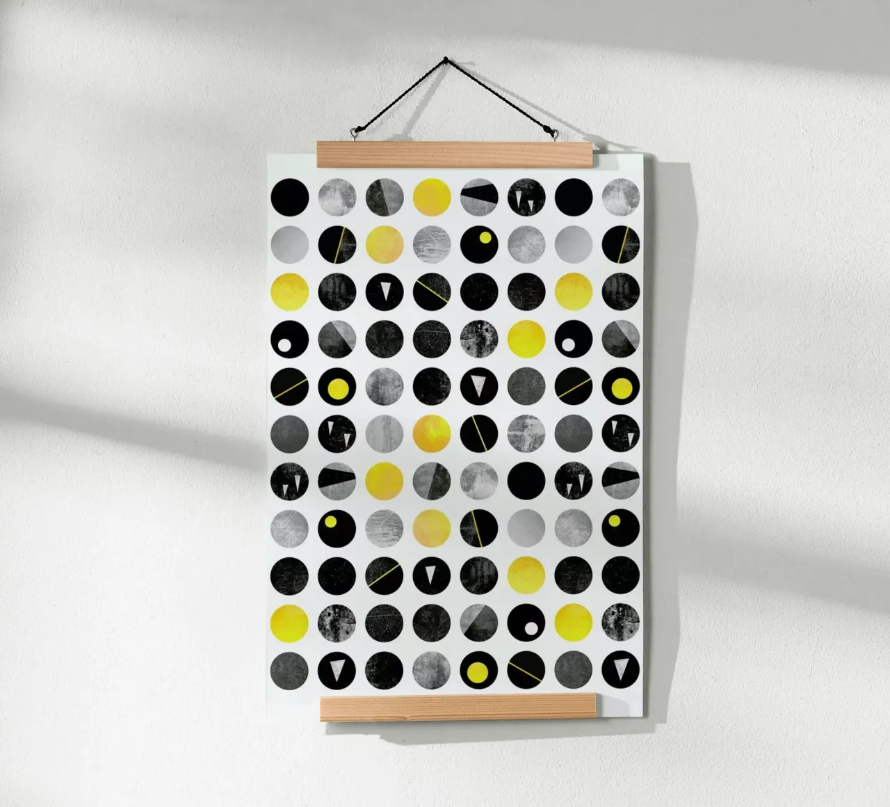 Yellow and Black poster con telaio in legno da Elisabeth Fredriksson