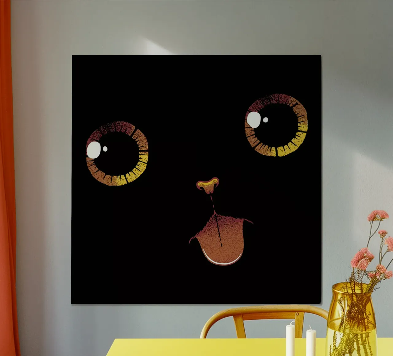 Cute Black Cat Minimalist Tongue hahnemühle by Tobe Fonseca