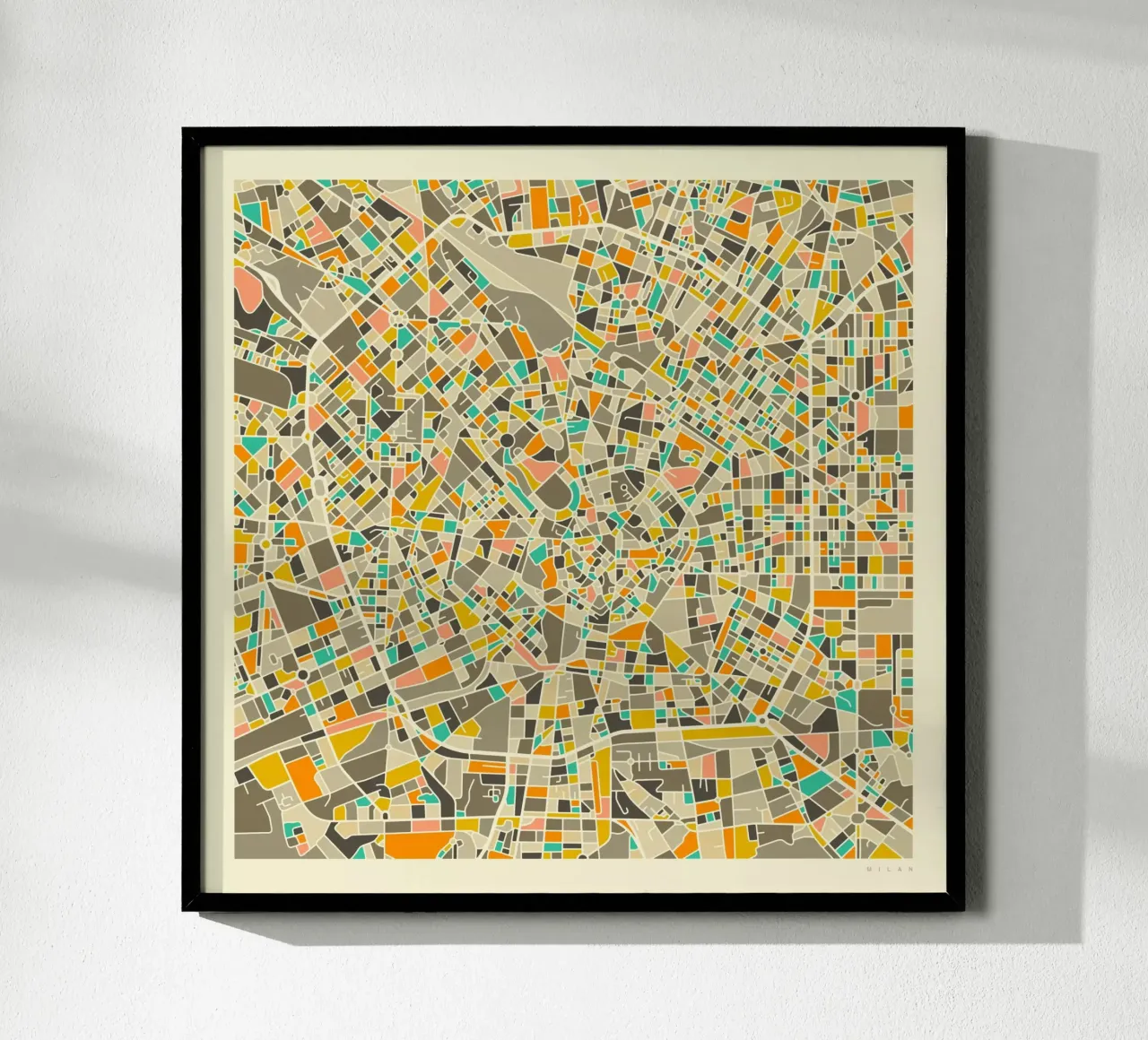 Milan Map poster da Jazzberry Blue