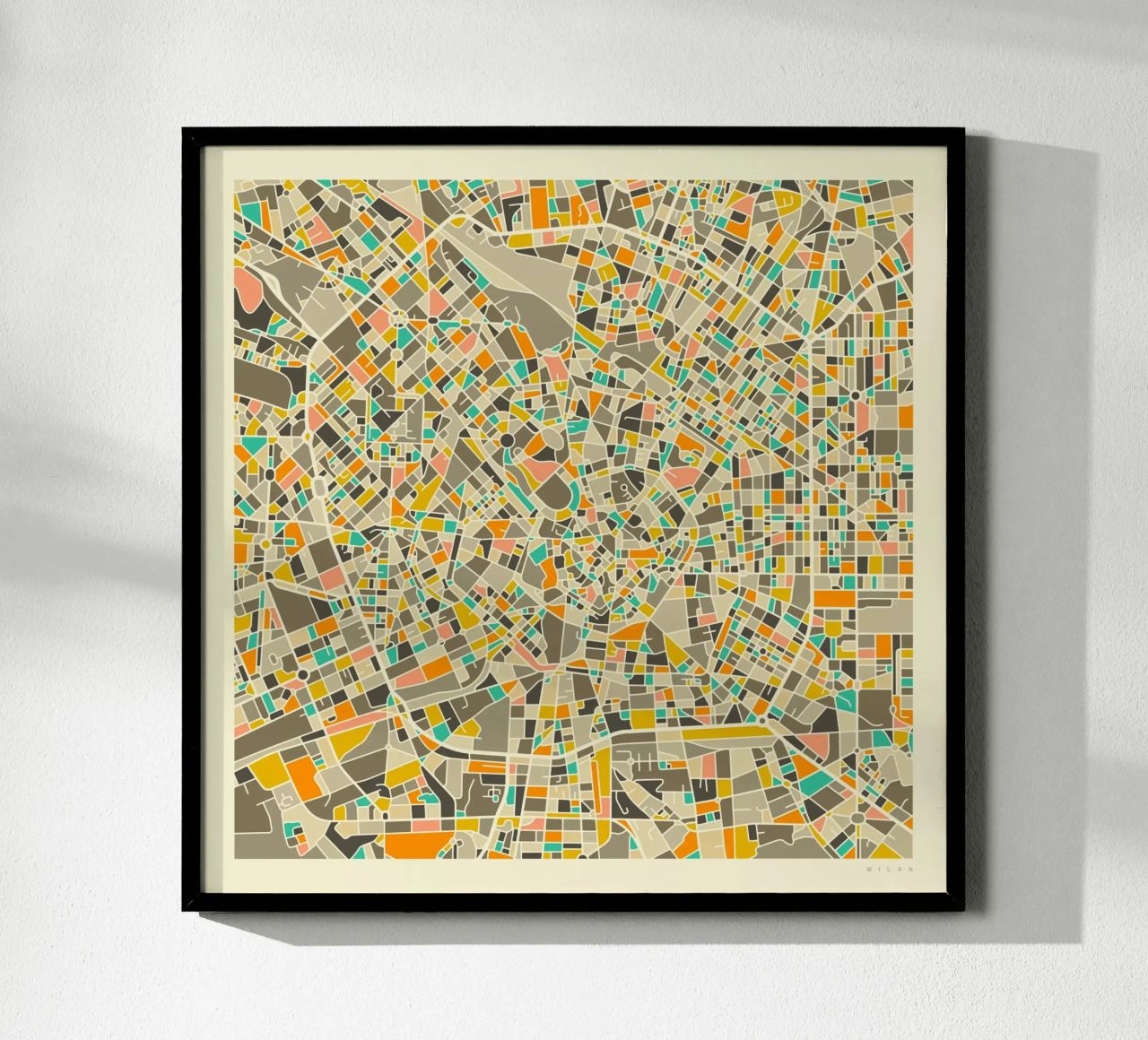Milan Map poster de Jazzberry Blue