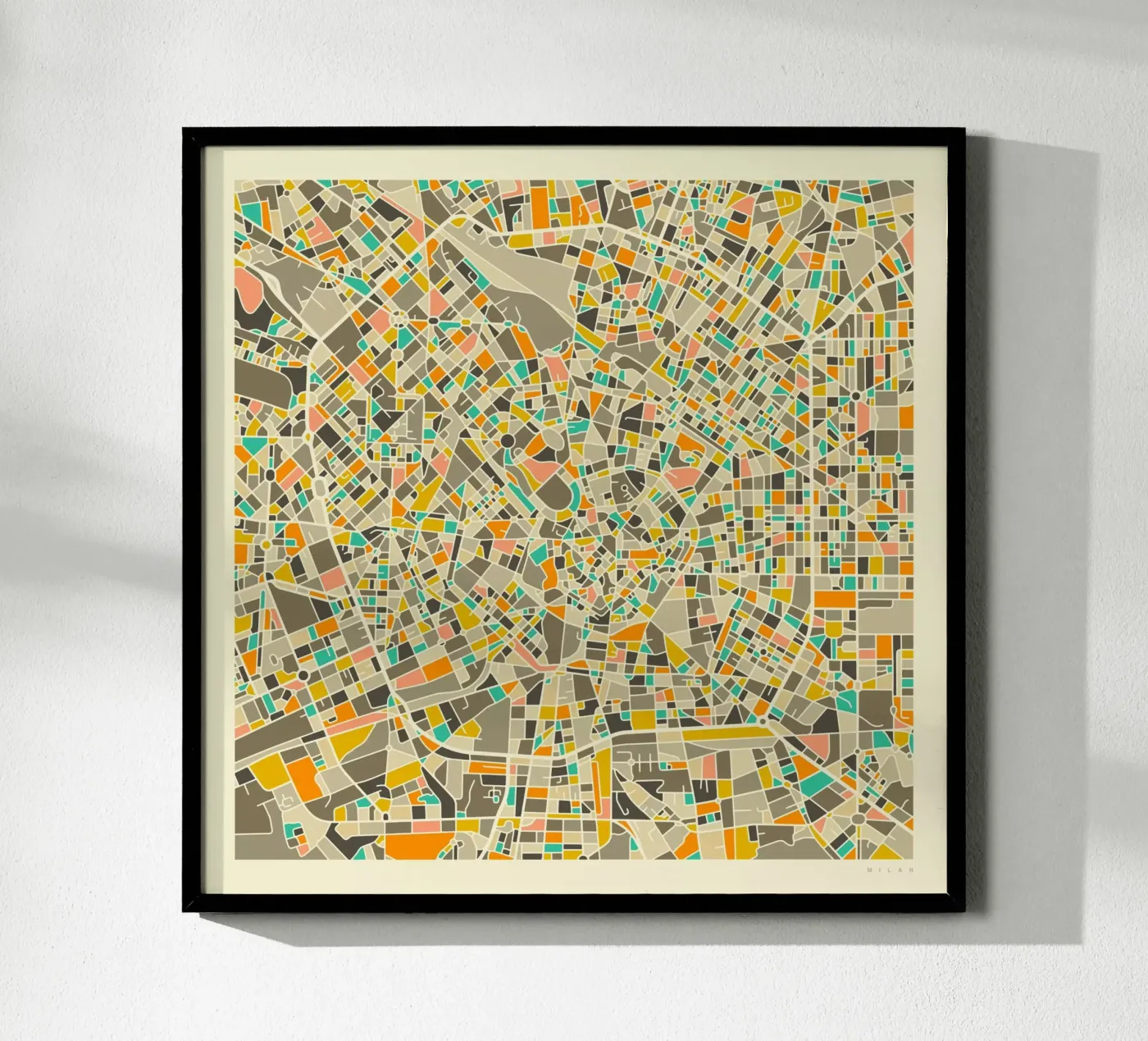 Milan Map poster da Jazzberry Blue