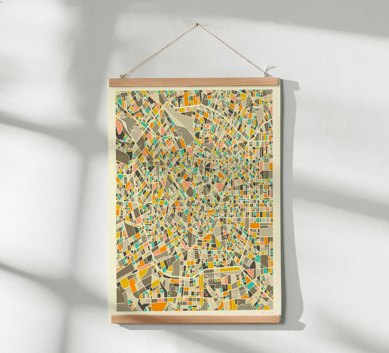 Milan Map poster de Jazzberry Blue