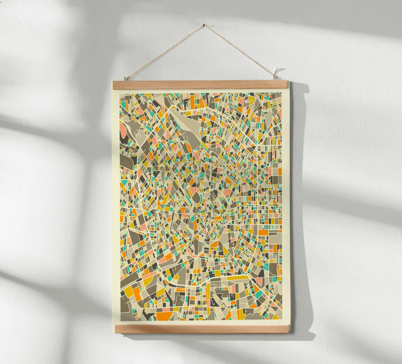 Milan Map poster da Jazzberry Blue