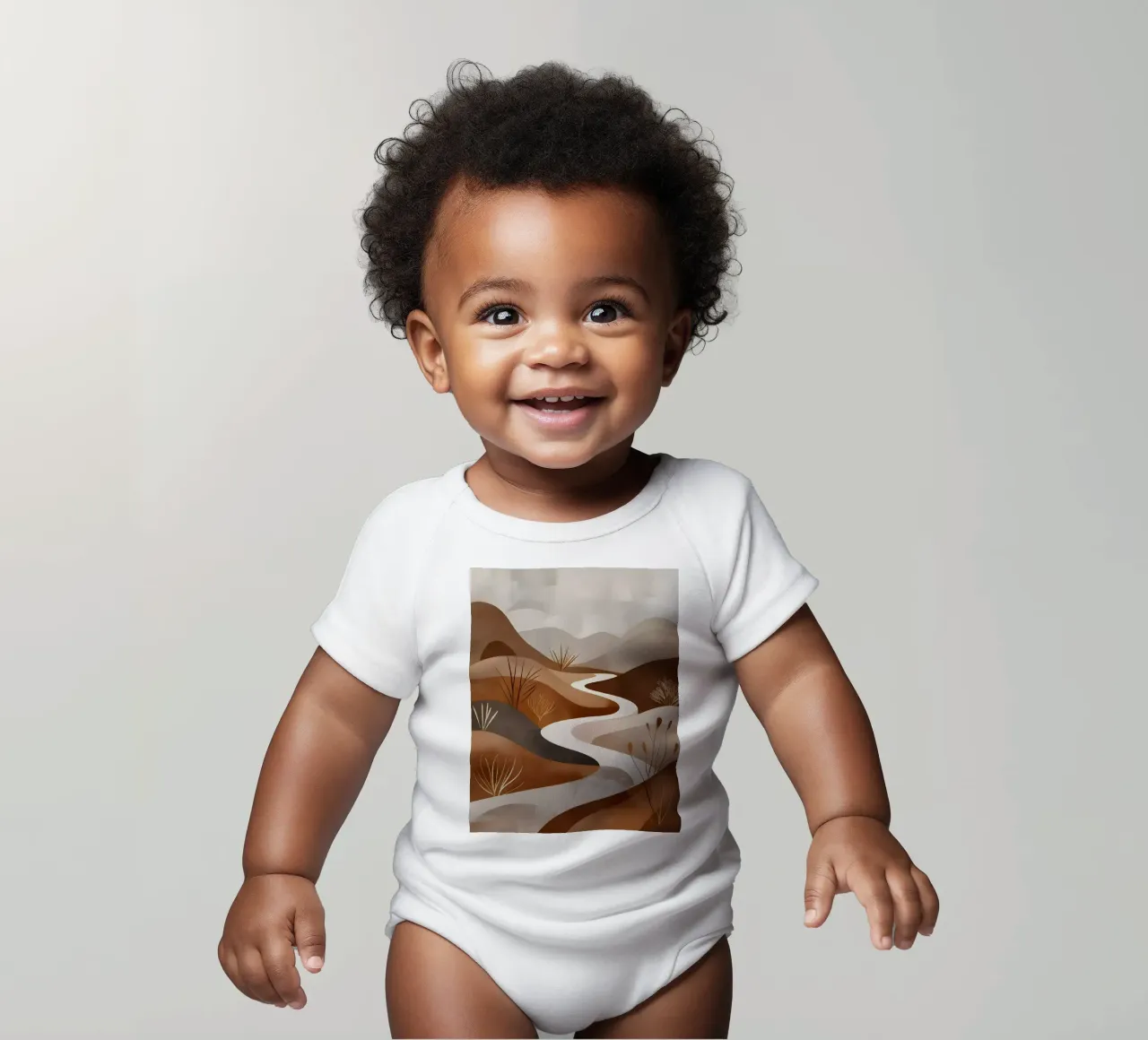 Serene Desert Path short-sleeve baby romper by Artistic-shop