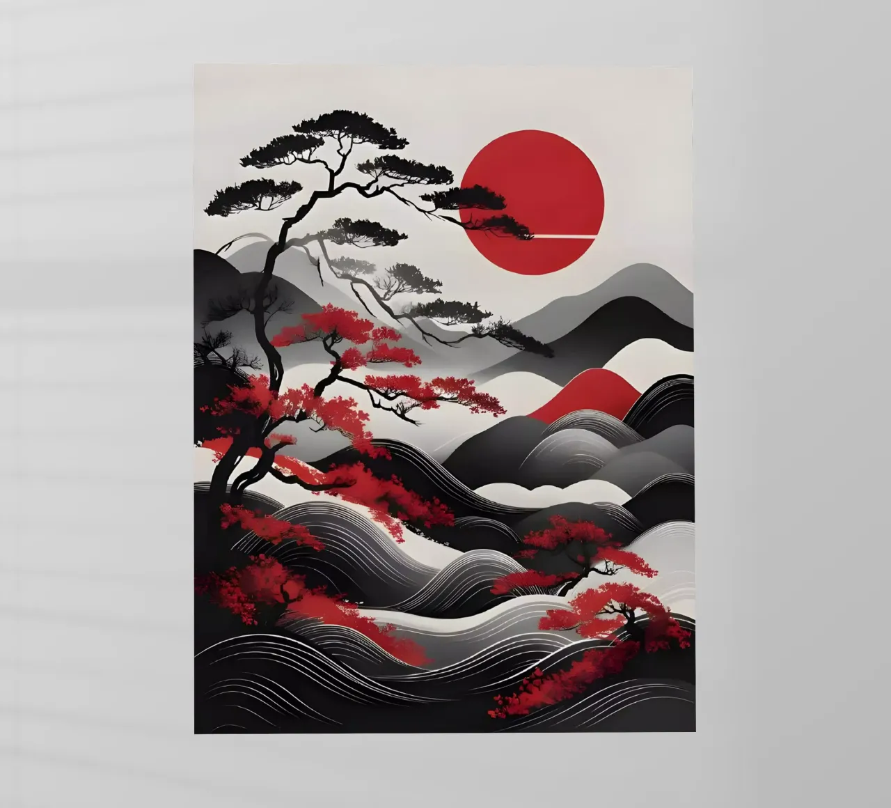 Alba Zen: Un paesaggio giapponese minimalista pellicola backlit da Artistic-shop