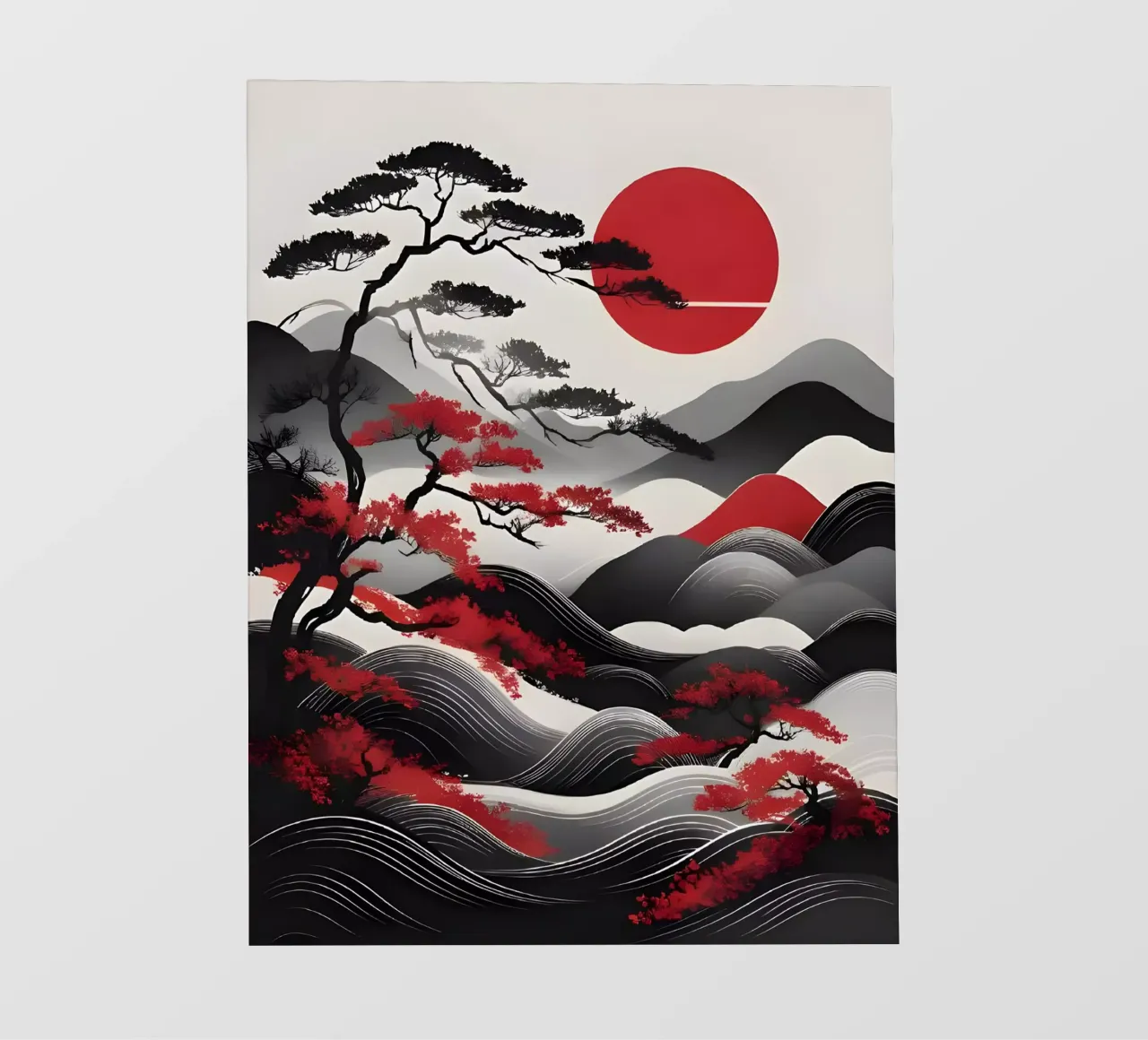 Alba Zen: Un paesaggio giapponese minimalista pellicola backlit da Artistic-shop