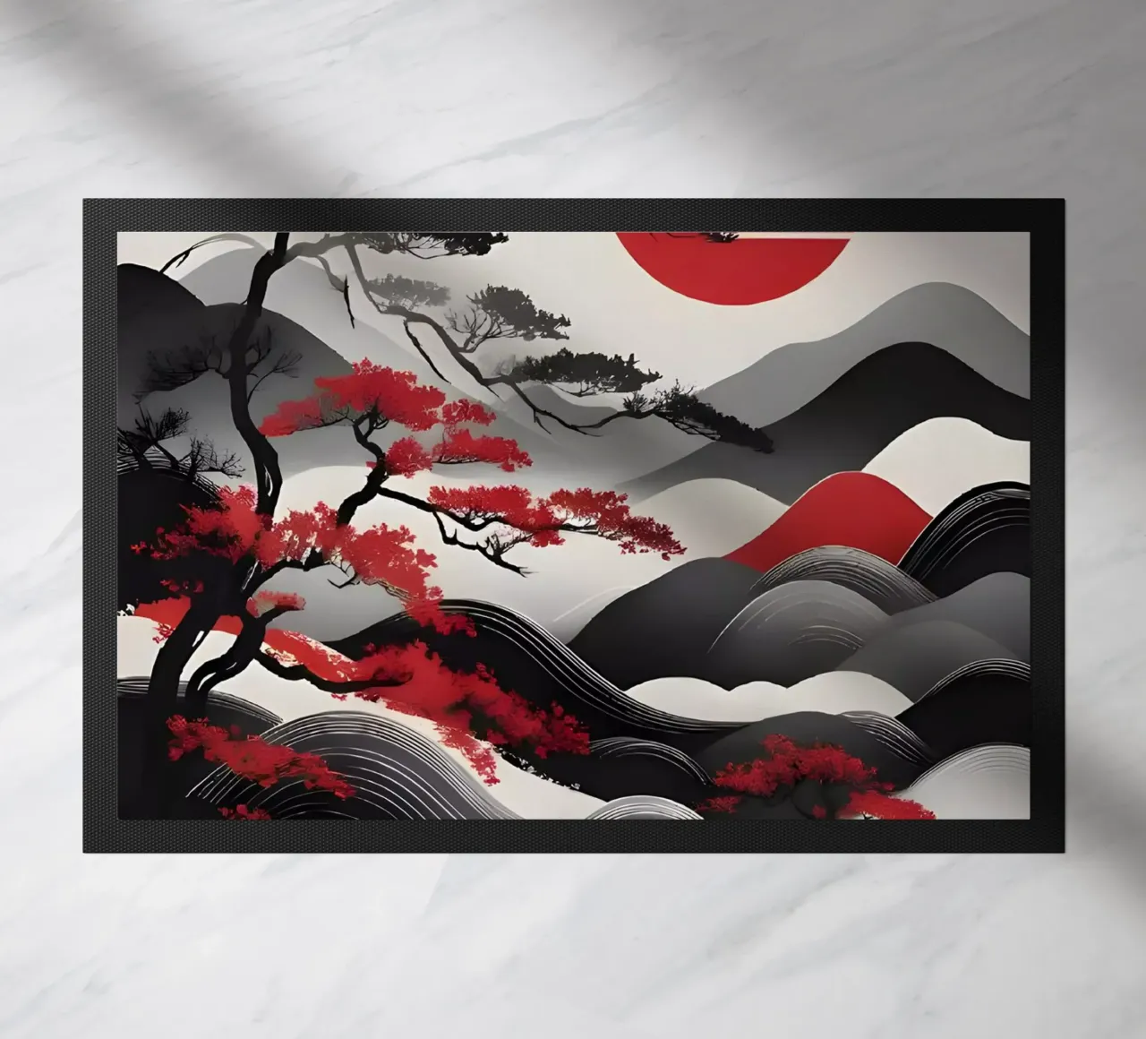Alba Zen: Un paesaggio giapponese minimalista zerbino da Artistic-shop