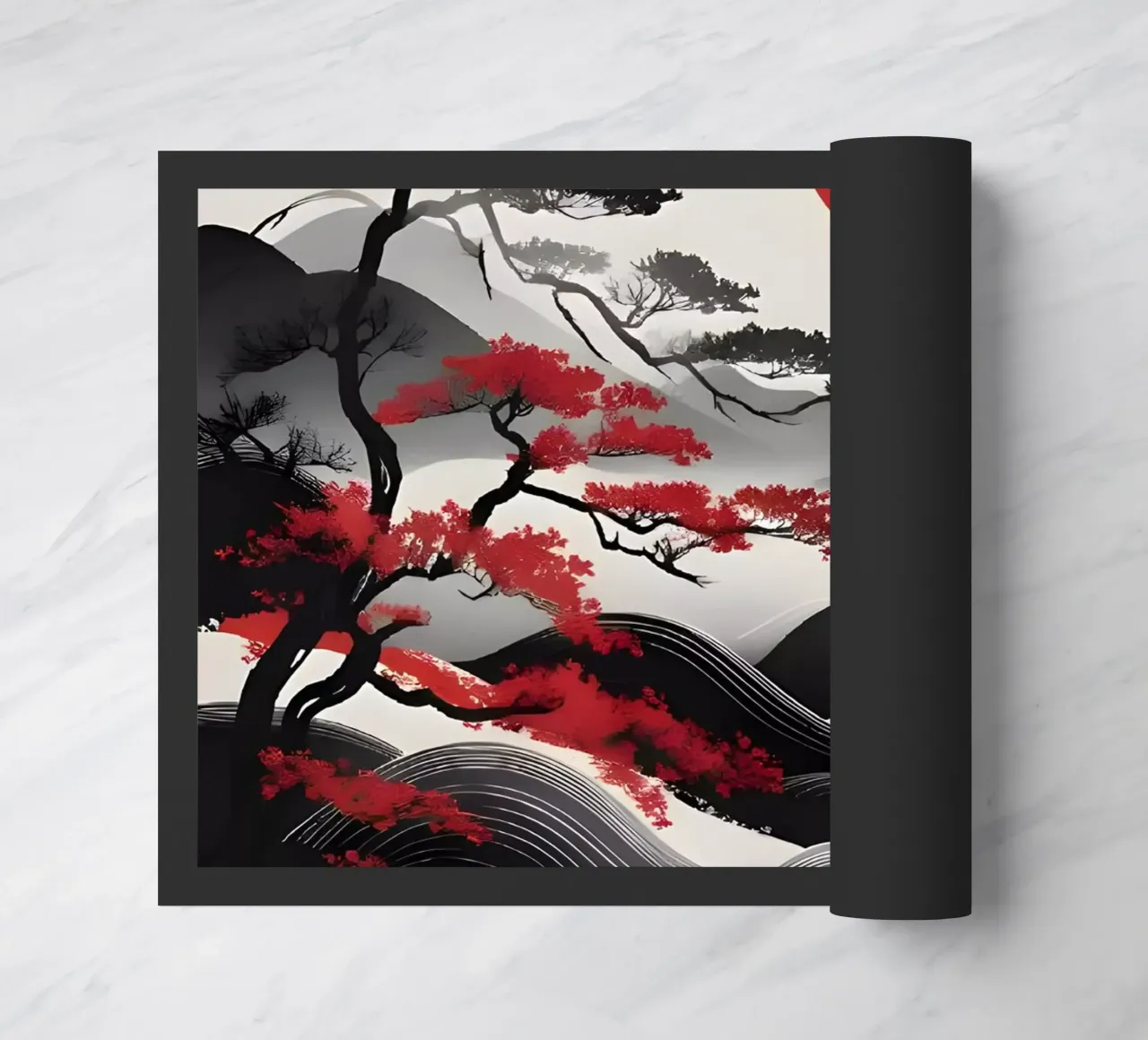 Alba Zen: Un paesaggio giapponese minimalista zerbino da Artistic-shop