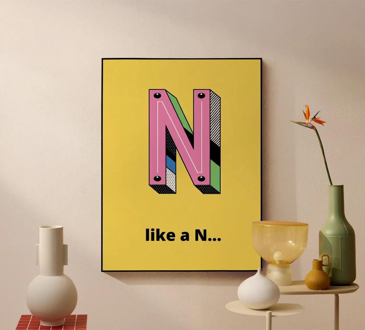 N come N... plexiglass da alphabetillustration