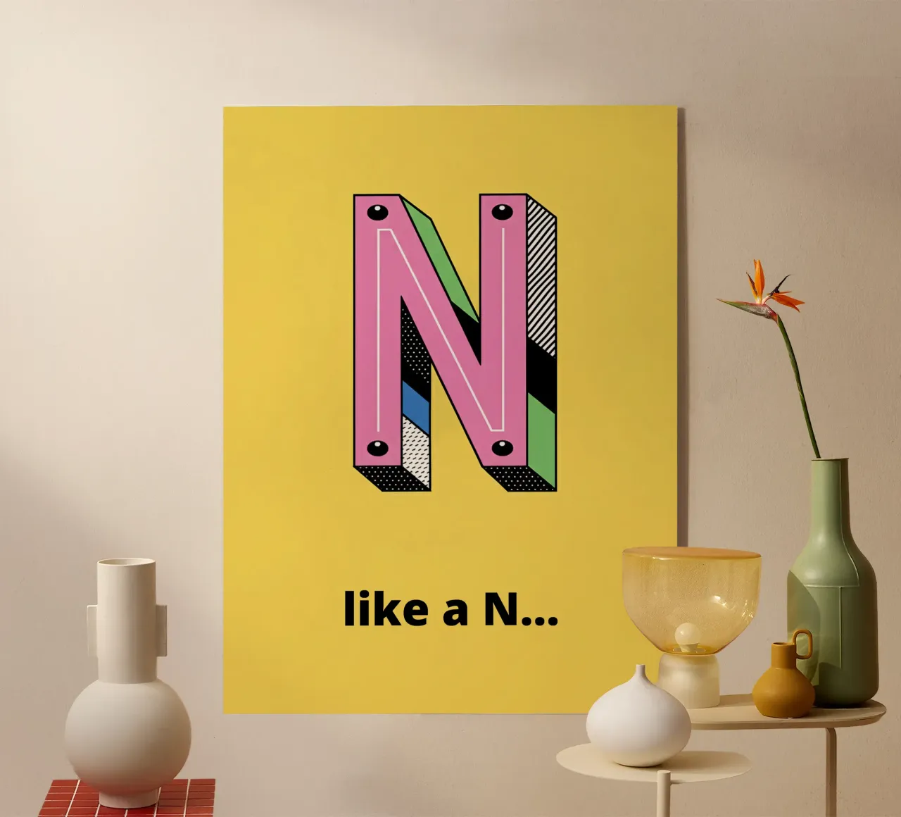 N come N... plexiglass da alphabetillustration