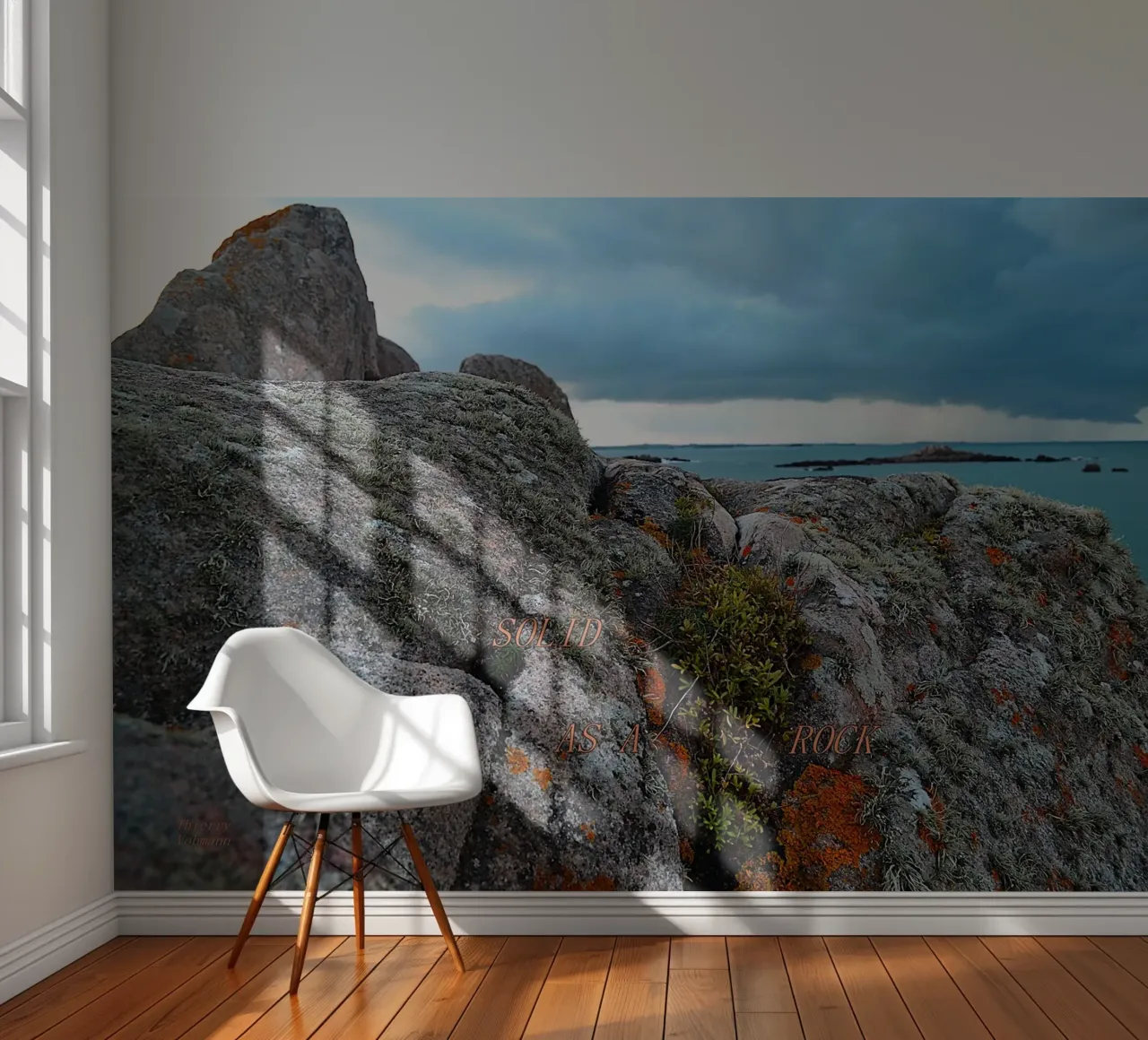 STEVIG ALS EEN ROTS. fotobehang van TYPOGRAPHY BY THIERRY VOBMANN