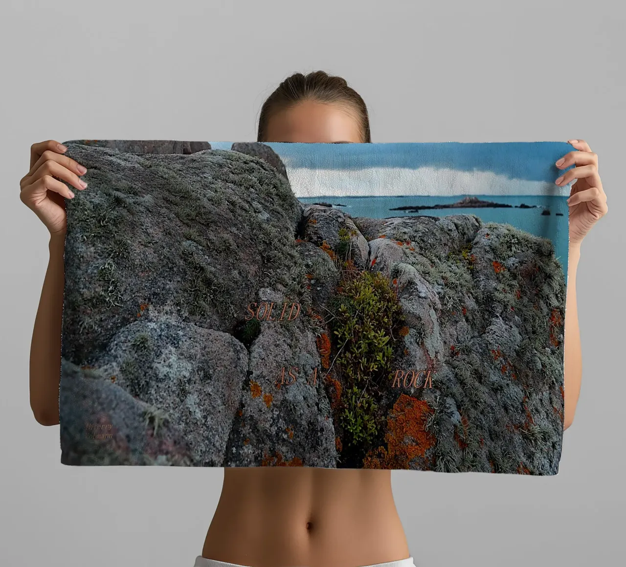 SOLID AS A ROCK. towel by TYPOGRAPHY BY THIERRY VOBMANN