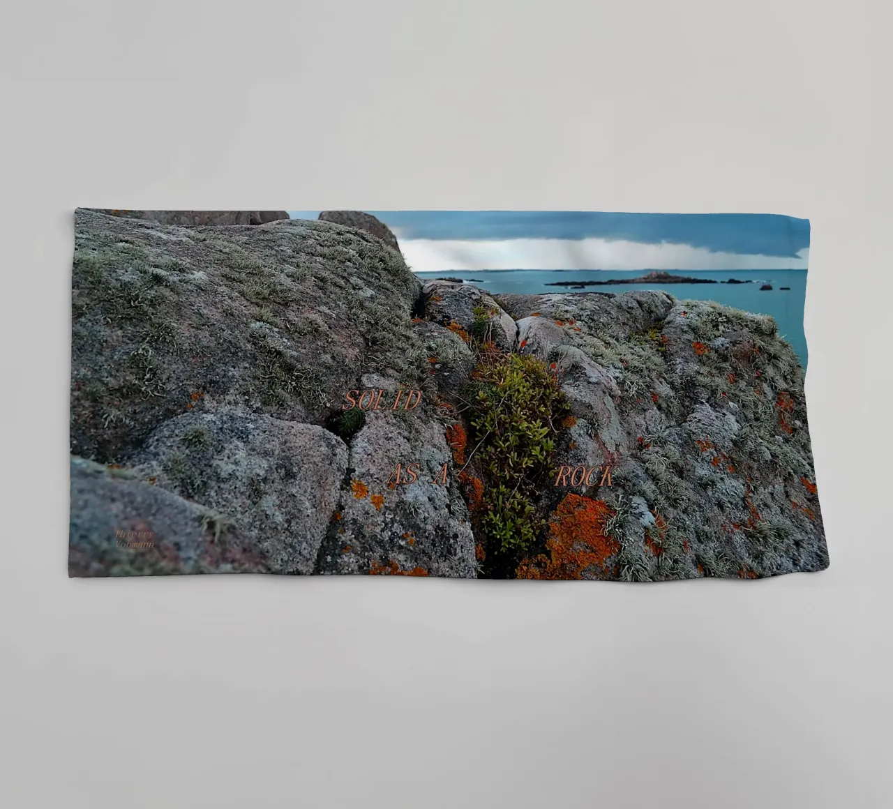 SOLID AS A ROCK. towel by TYPOGRAPHY BY THIERRY VOBMANN