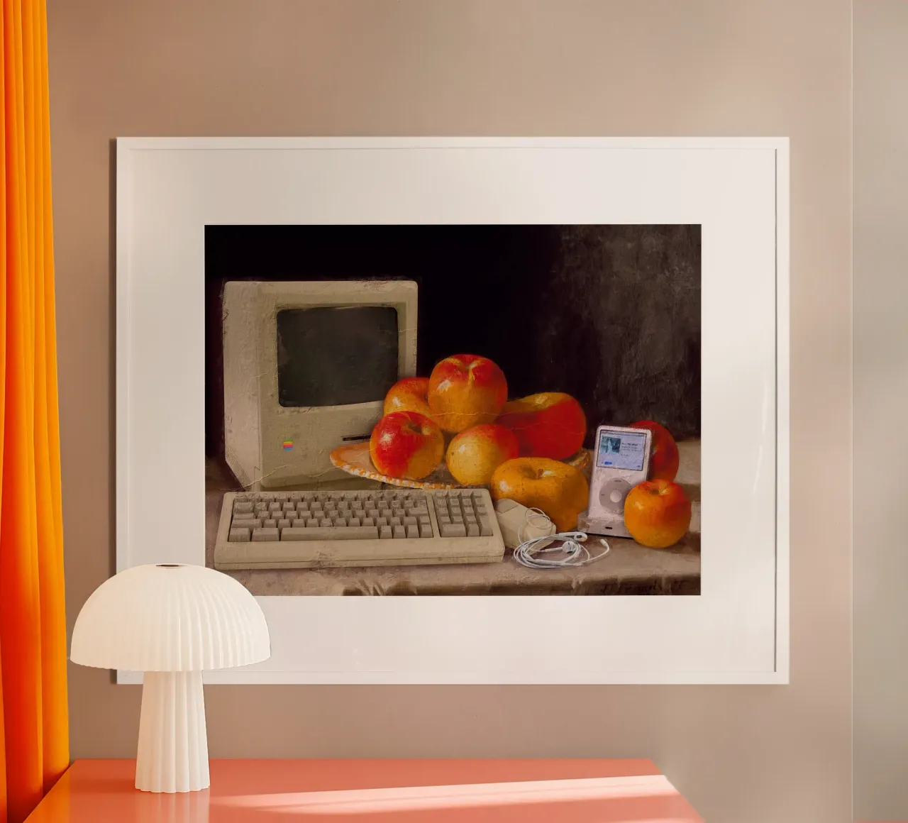 Think in Apples poster con telaio in plastica da Dikhotomy
