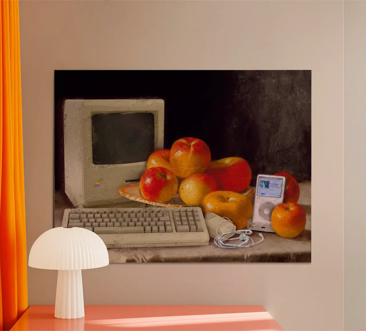 Think in Apples poster con telaio in plastica da Dikhotomy