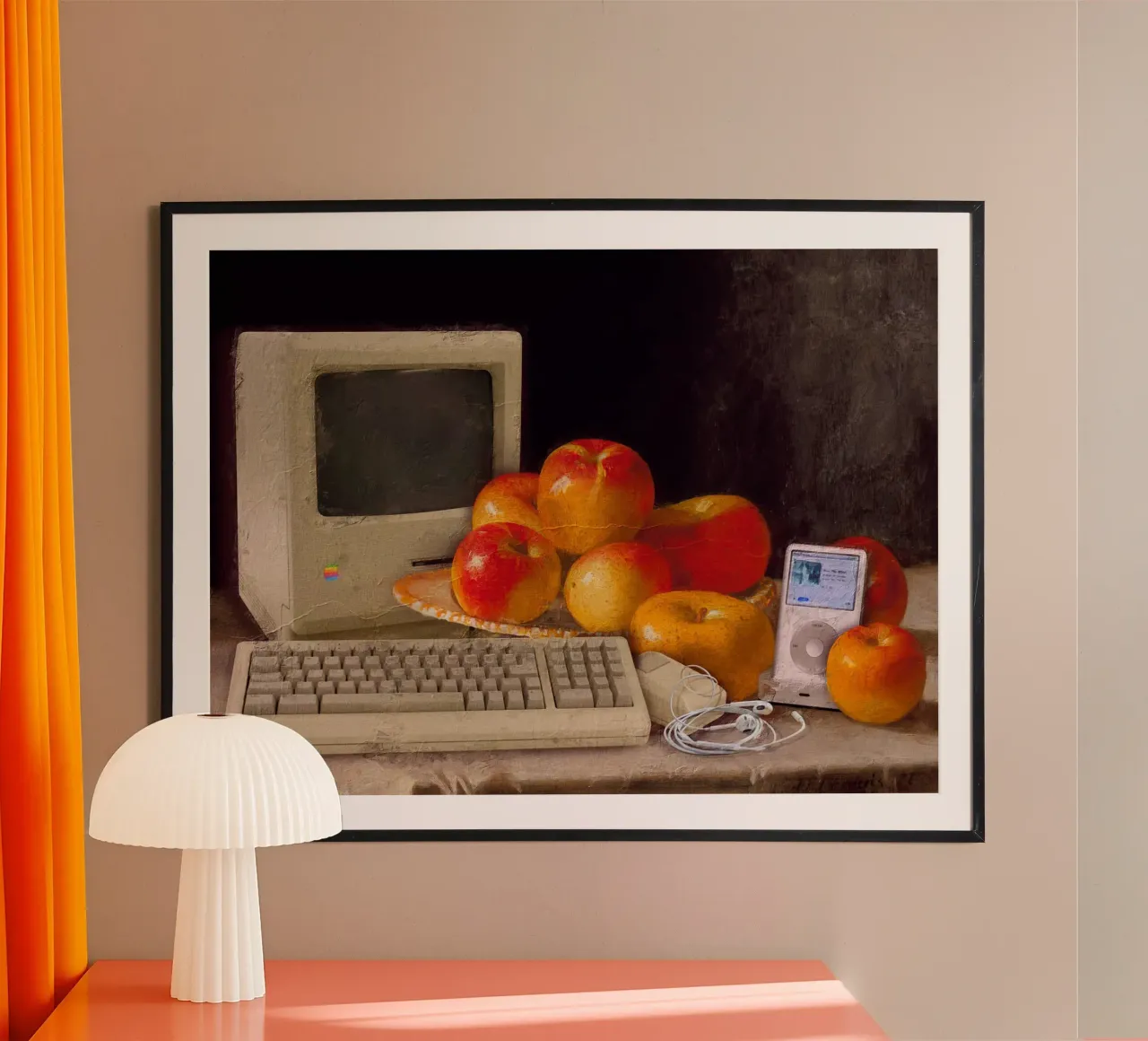 Think in Apples poster con telaio in plastica da Dikhotomy