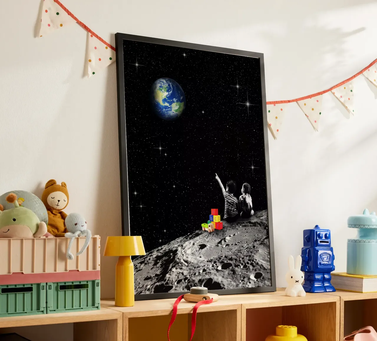 Together From The Moon poster con telaio in plastica da Dikhotomy