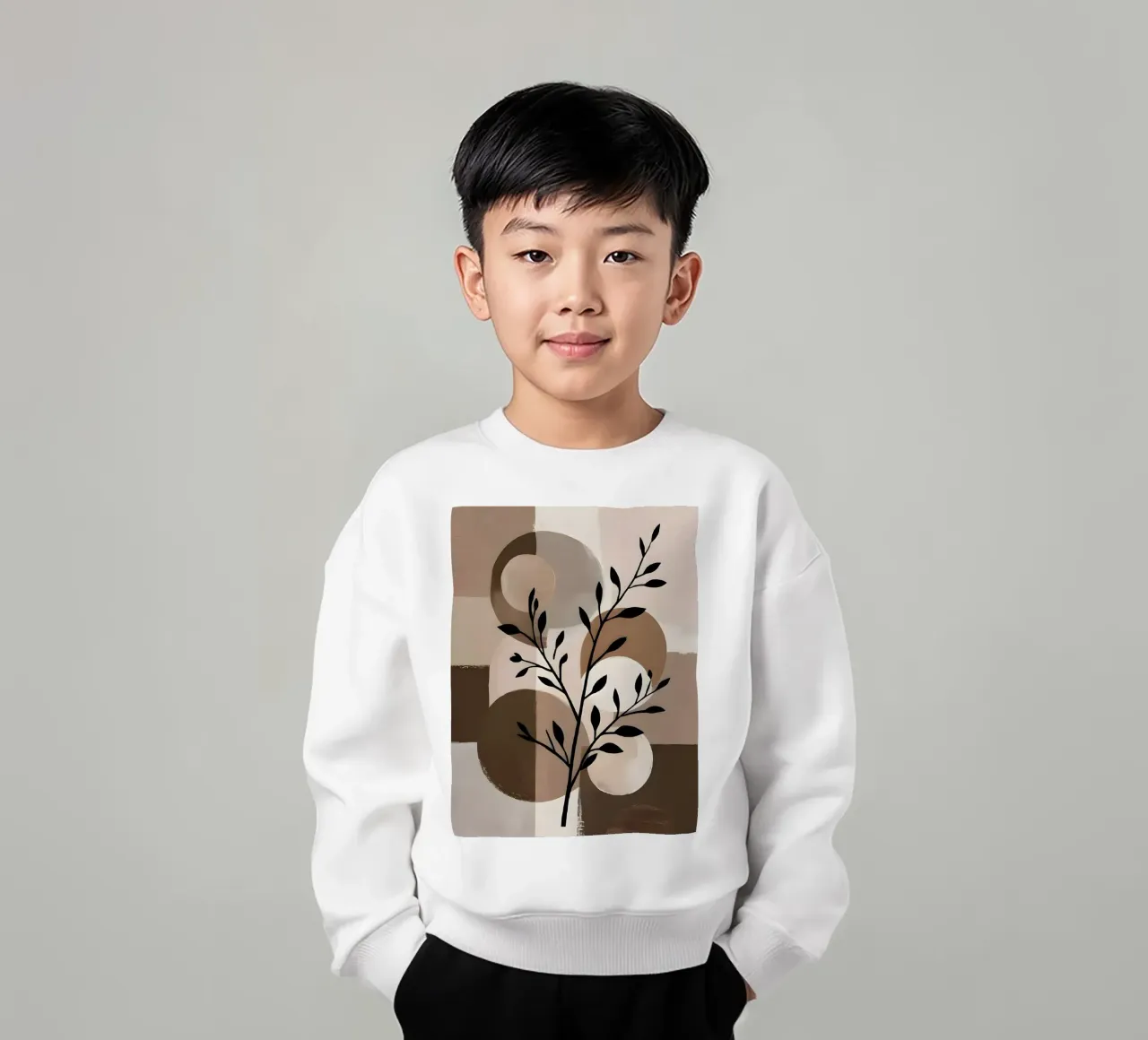 Eleganza terrestre: Un astratto moderno felpa bambino da Artistic-shop