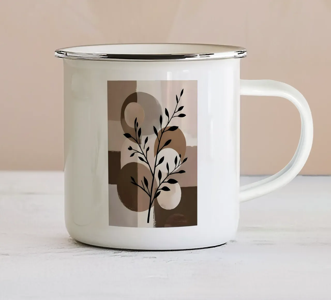 Eleganza terrestre: Un astratto moderno tazza in smalto da Artistic-shop