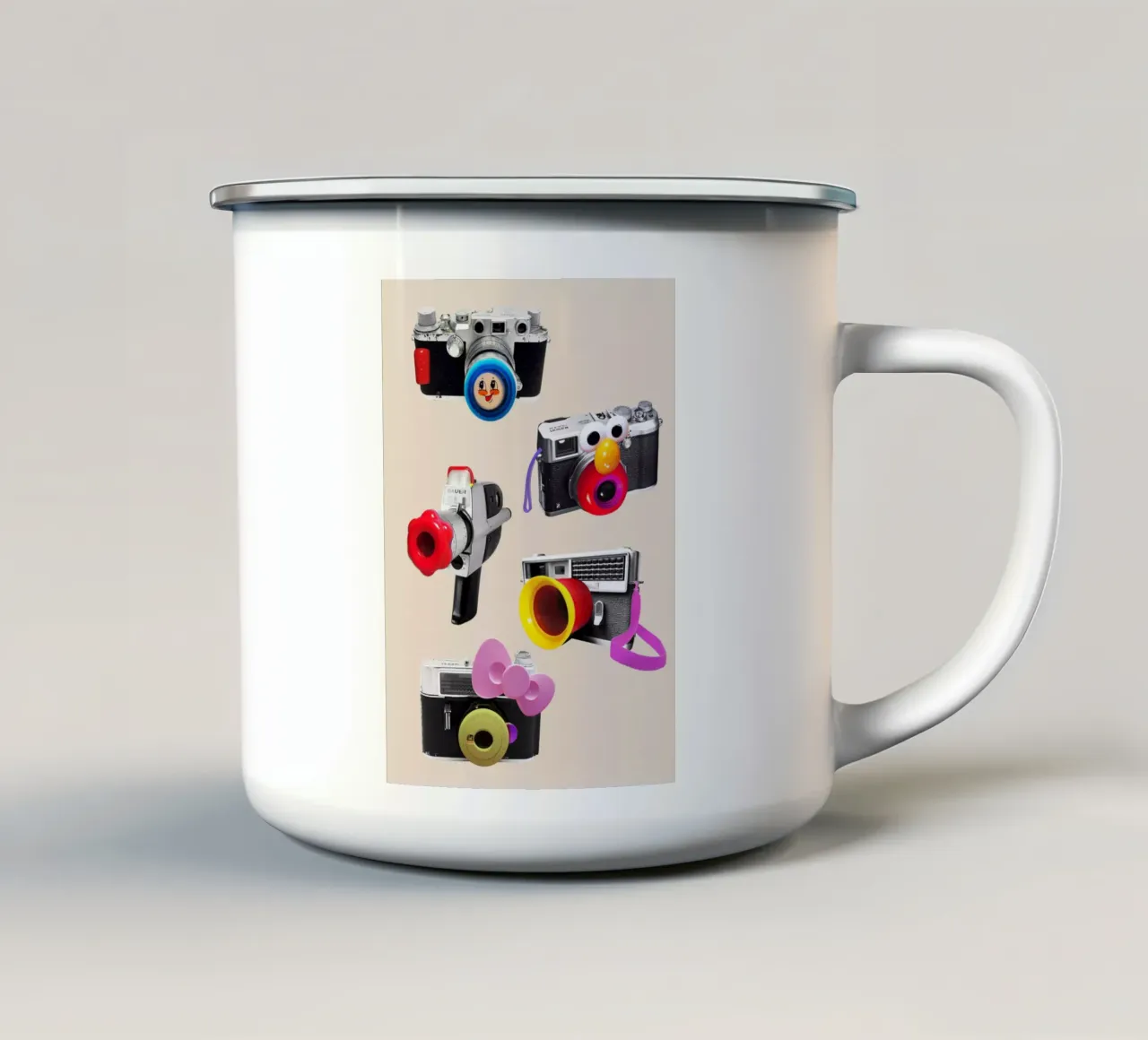 Toy Cameras tazza in smalto da Dikhotomy
