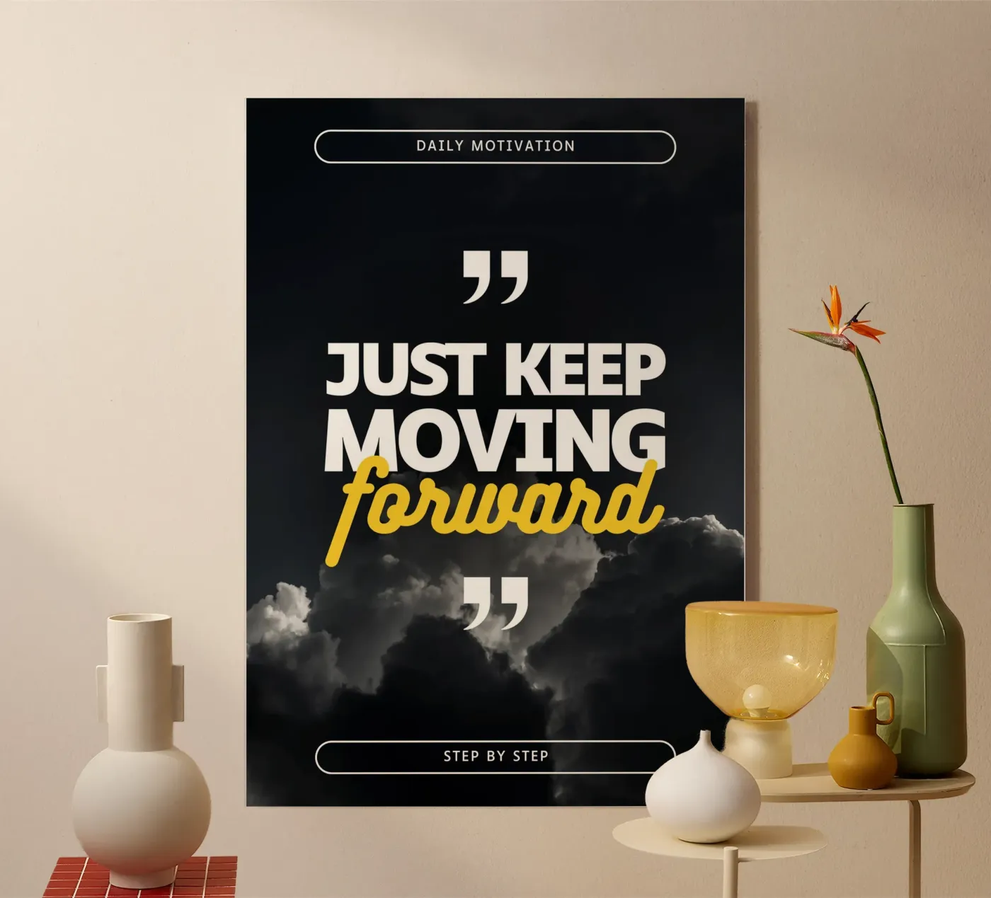 JUST KEEP MOVING FORWARD acryl van Daily Motivation