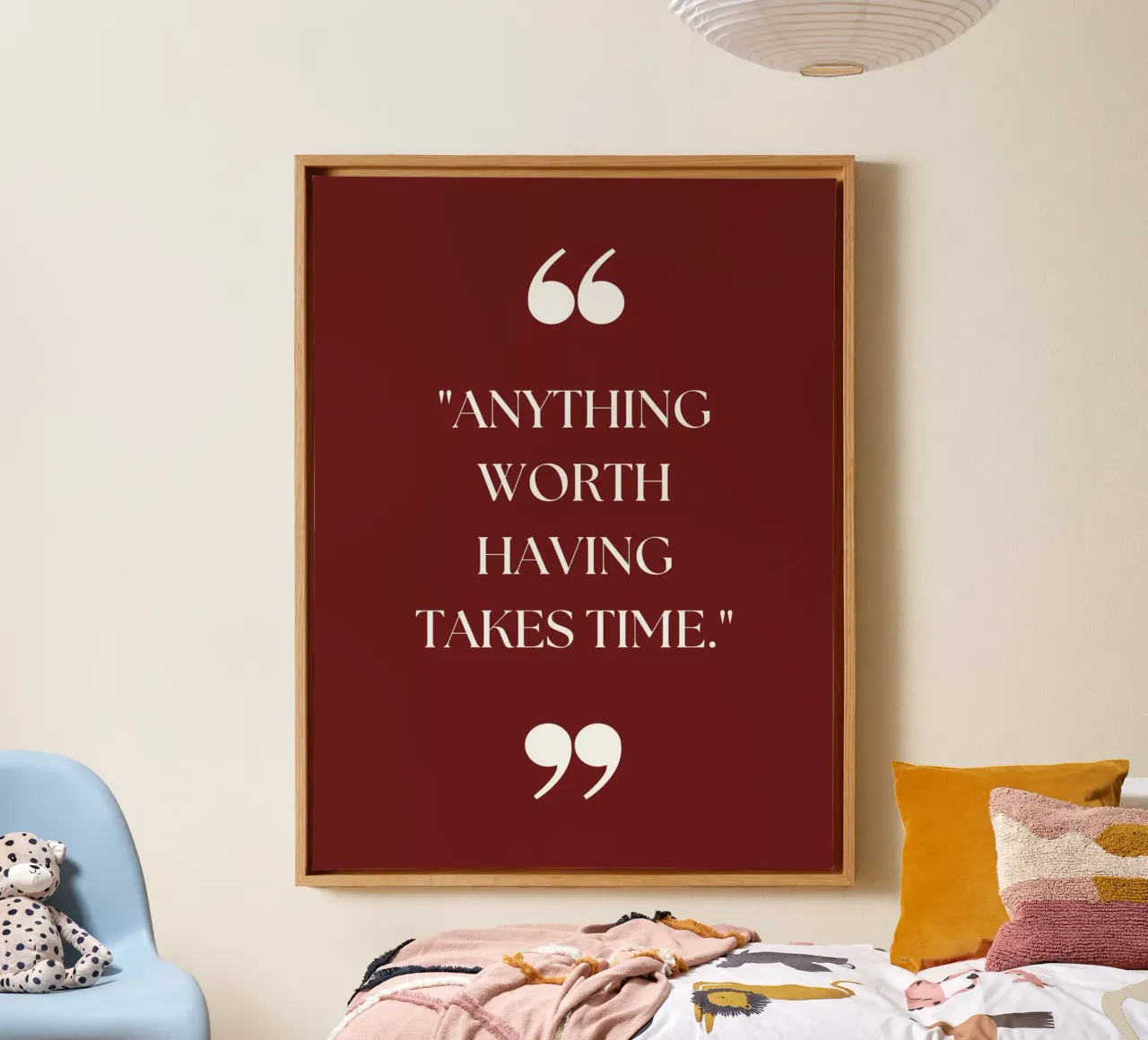Patience is a Virtue: Anything Worth Having Takes Time canvas with Floater frame by Artistic-shop