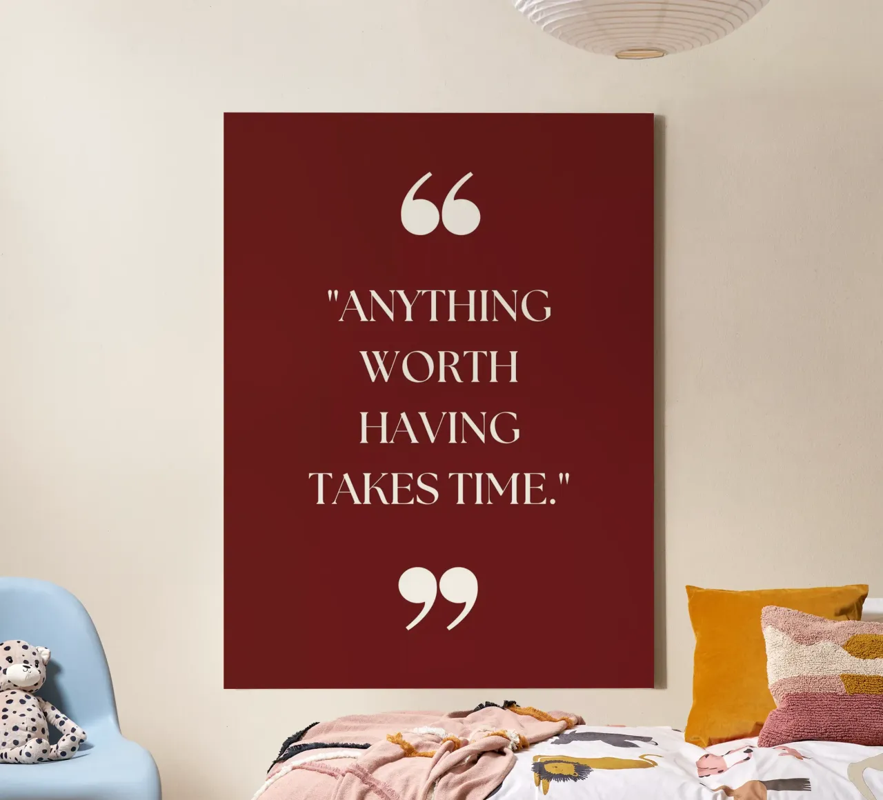 Patience is a Virtue: Anything Worth Having Takes Time canvas with Floater frame by Artistic-shop