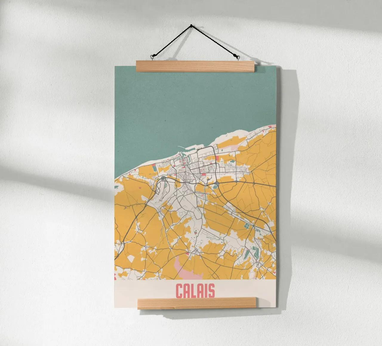 Mappa della città di Calais - Stampa d'arte elegante | FineArt Print poster con telaio in alluminio da MOOODZART