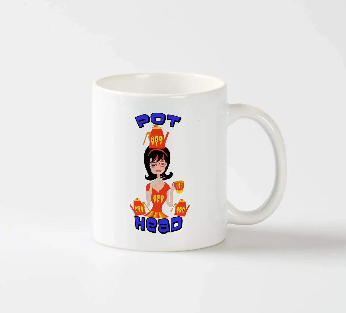 Pot Head ceramic mug by Lynndarakos