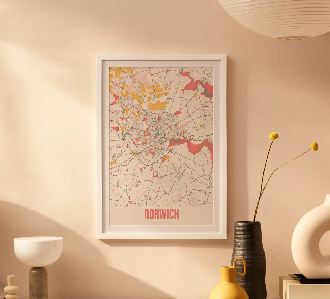Norwich City Map - Elegant Art Print | FineArt Print poster by MOOODZART