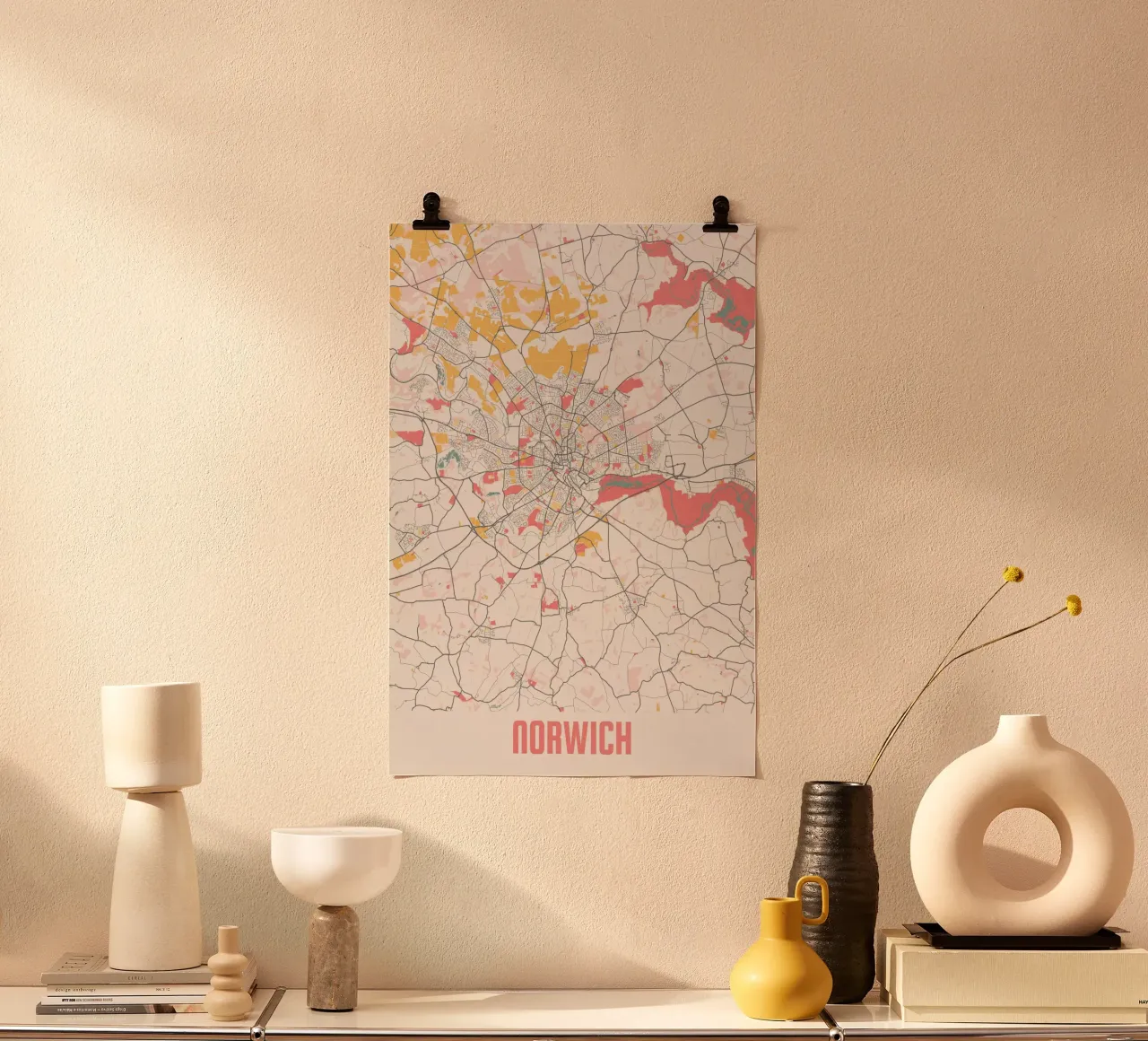 Norwich City Map - Elegant Art Print | FineArt Print poster by MOOODZART