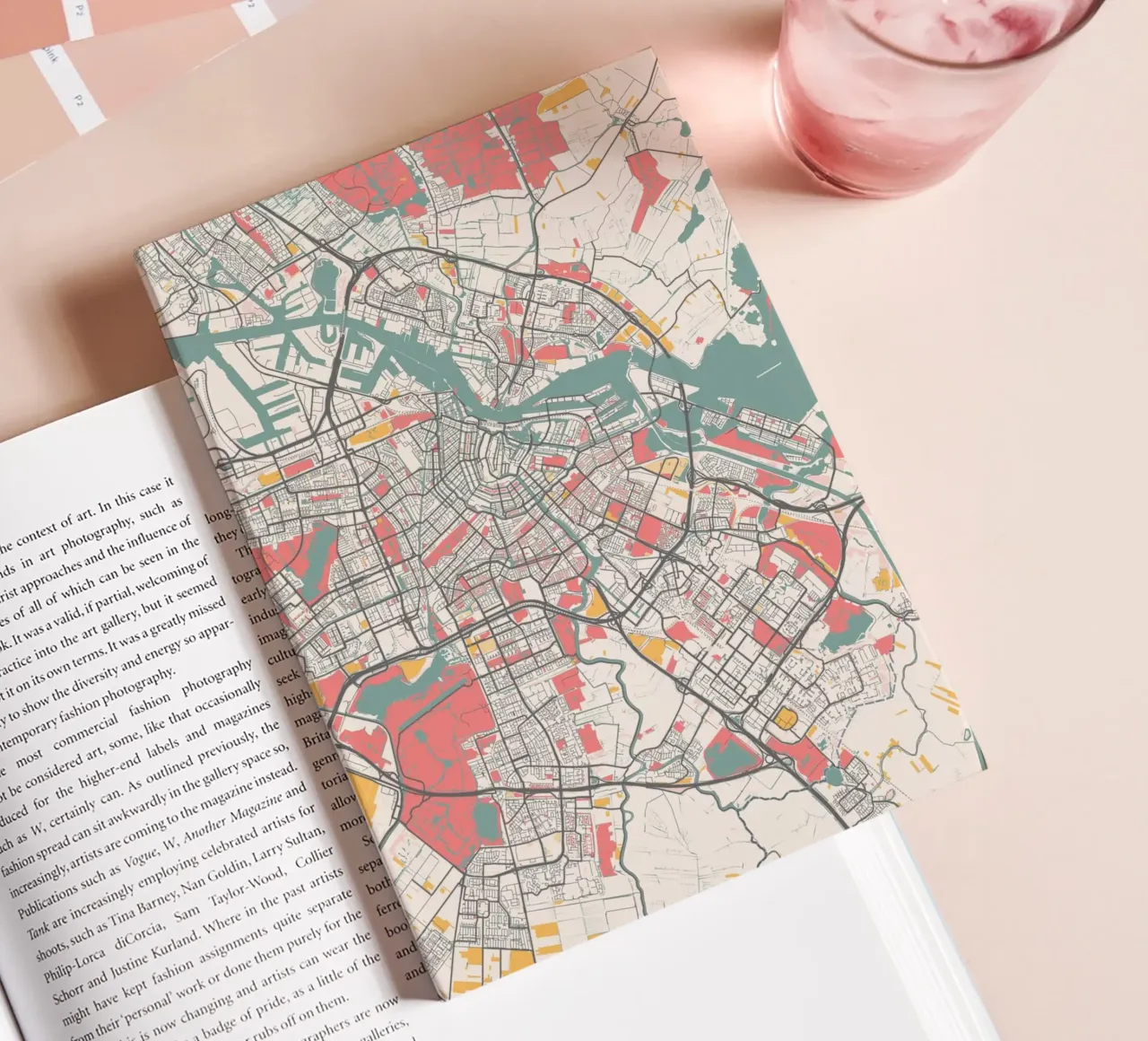 Amsterdam City Map - Stylish Art Print | FineArt Print notebook by MOOODZART
