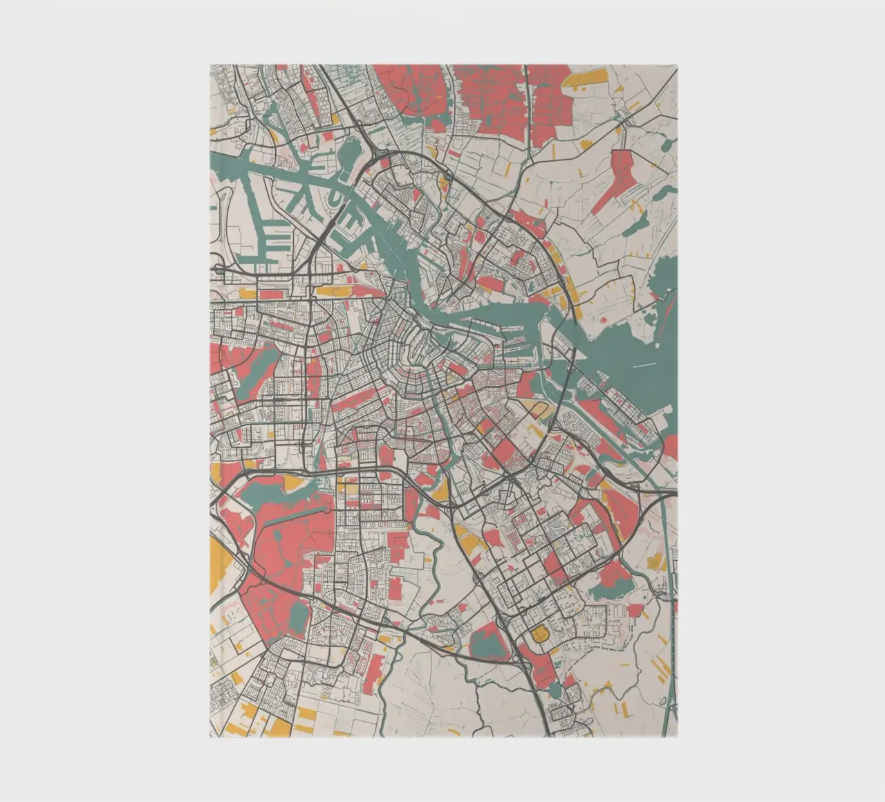Amsterdam City Map - Stylish Art Print | FineArt Print notebook by MOOODZART