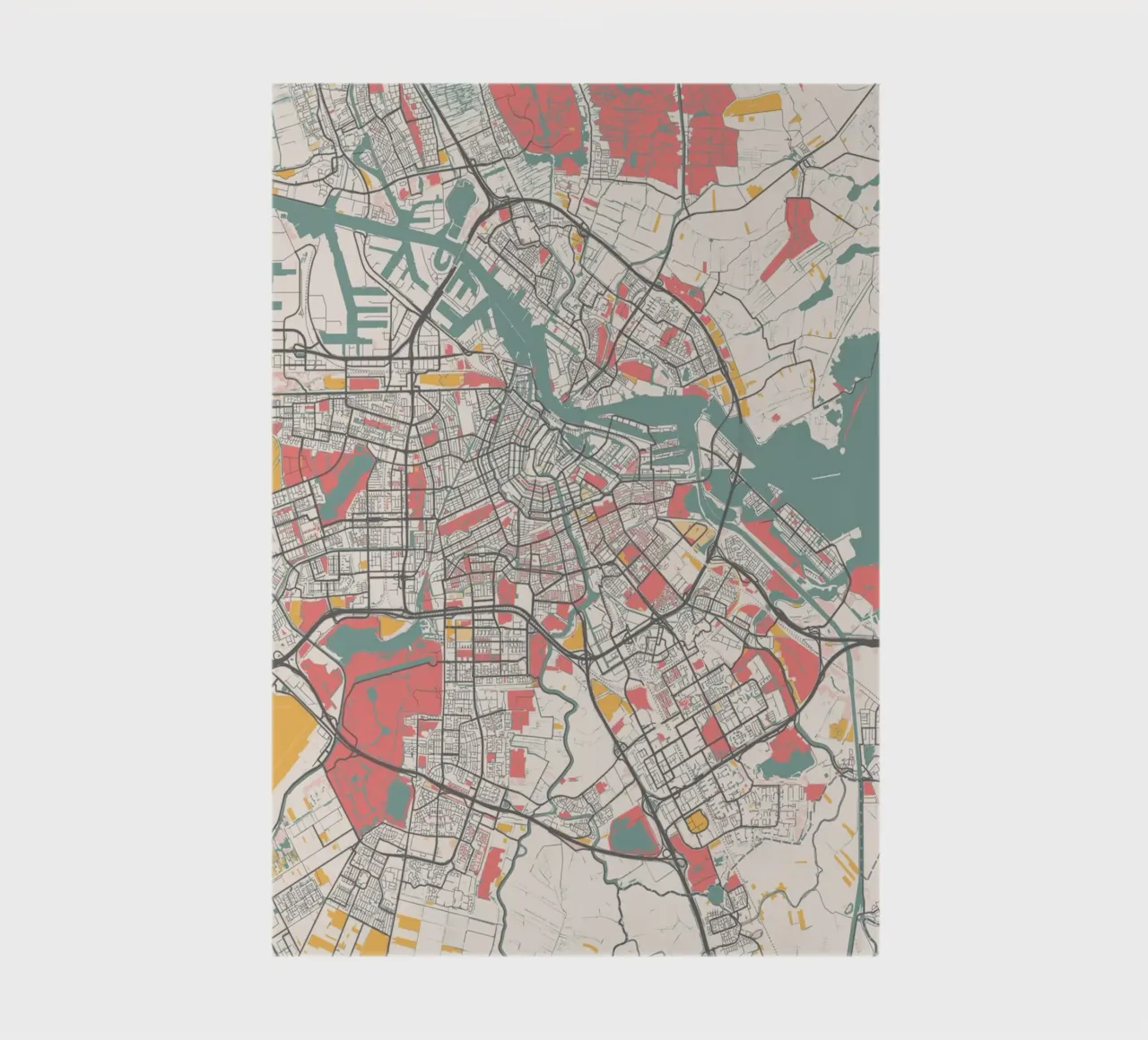Amsterdam City Map - Stylish Art Print | FineArt Print notebook by MOOODZART