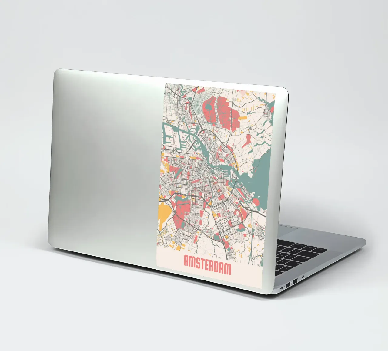 Amsterdam City Map - Stylish Art Print | FineArt Print sticker by MOOODZART