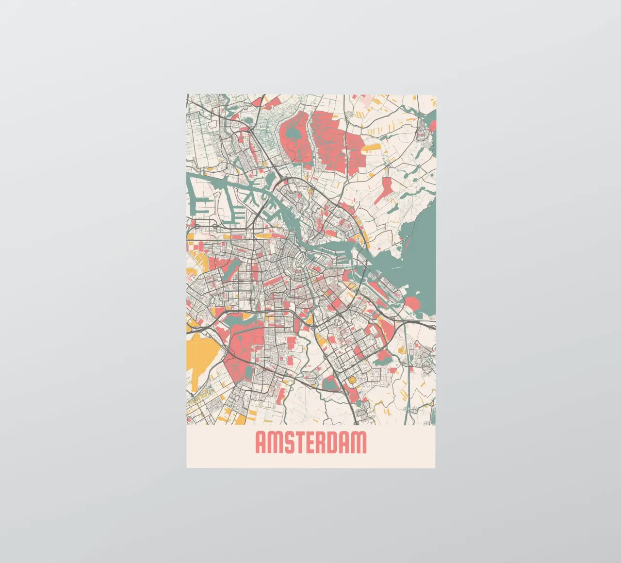 Amsterdam City Map - Stylish Art Print | FineArt Print sticker by MOOODZART