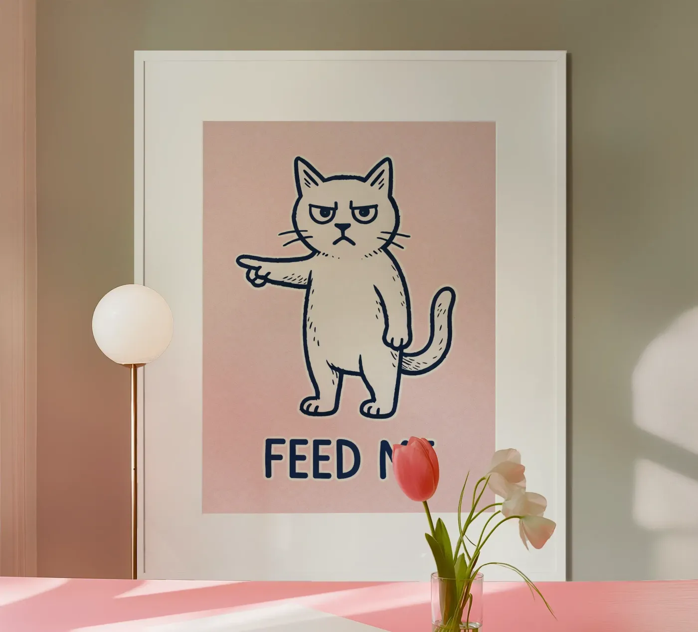 feed me cat poster by nemaro