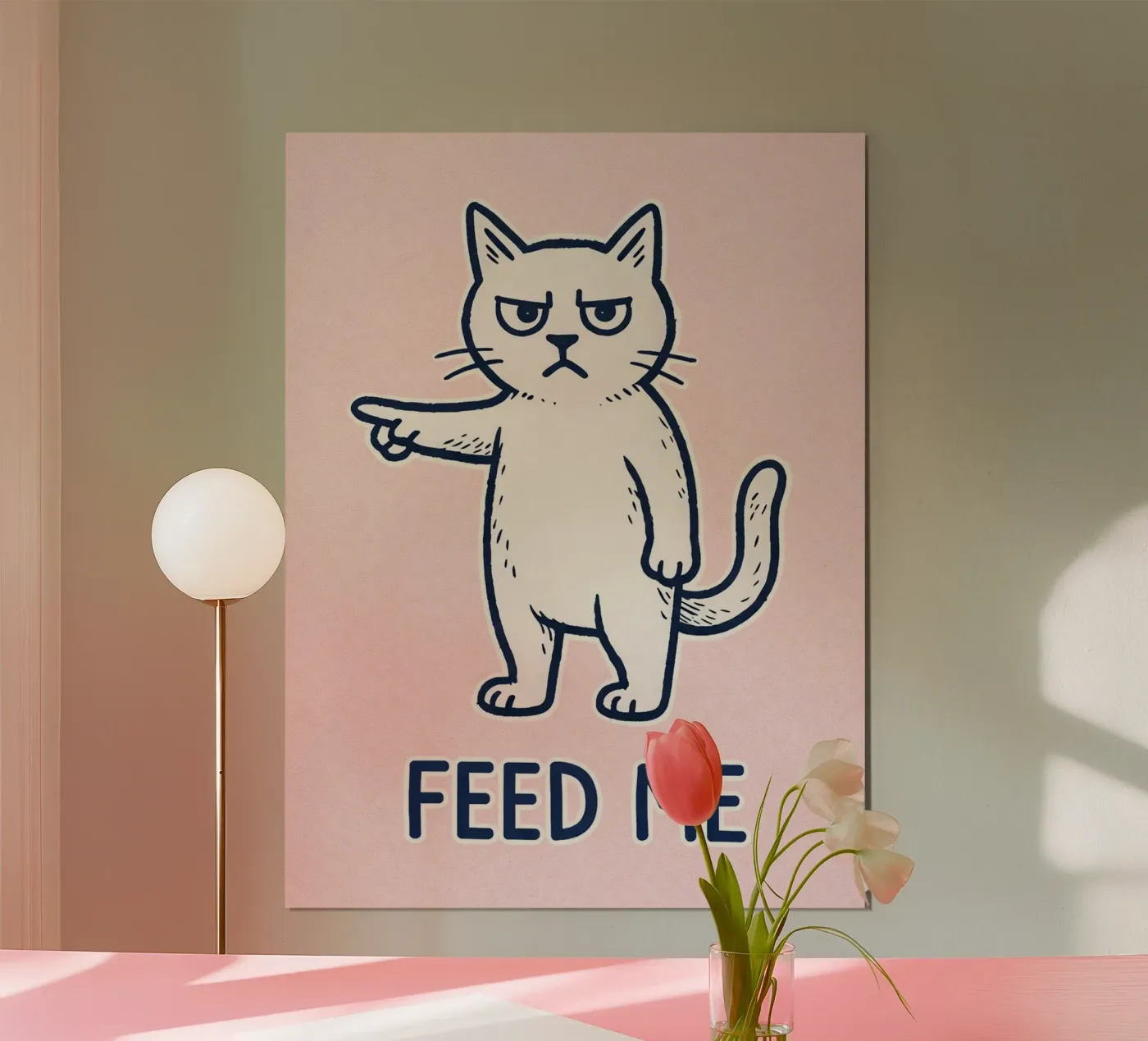 feed me cat poster by nemaro