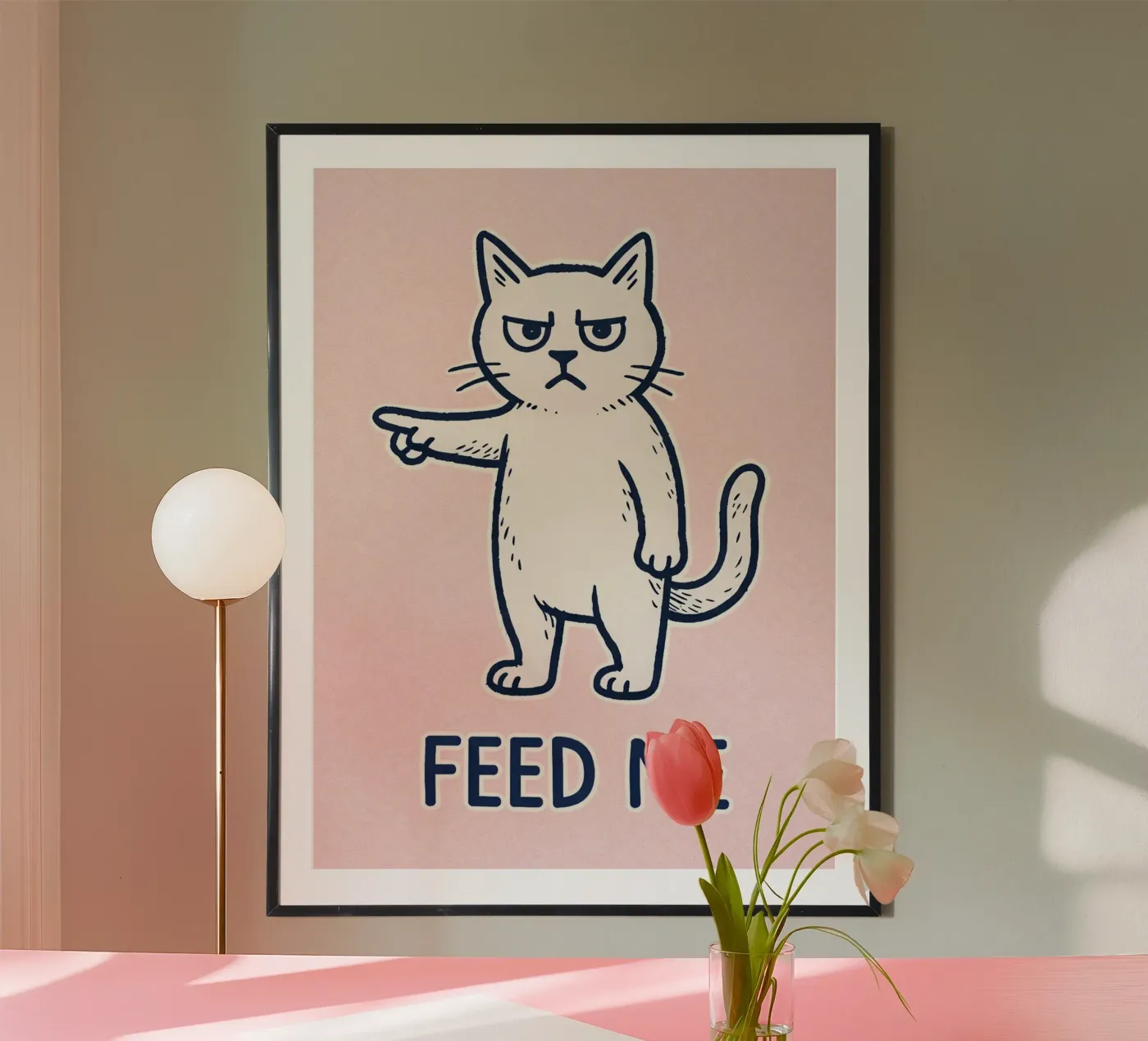 feed me cat poster by nemaro