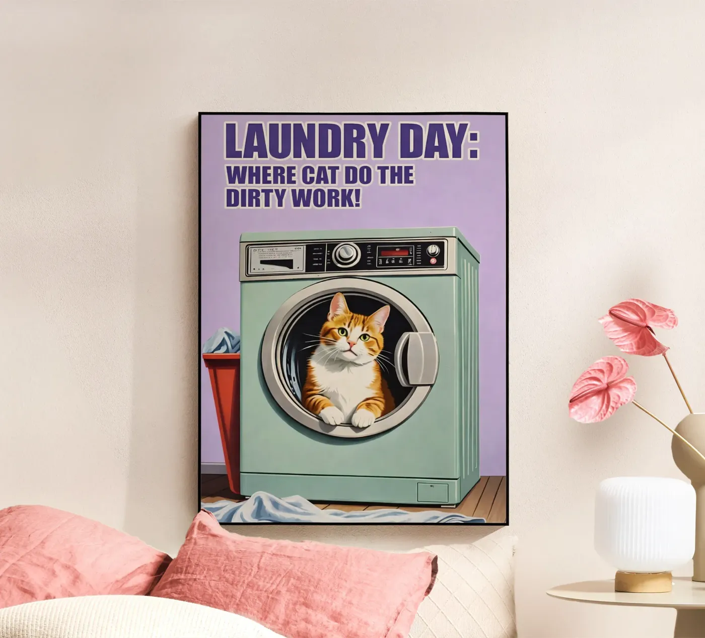 laundry day cat acryl van nemaro