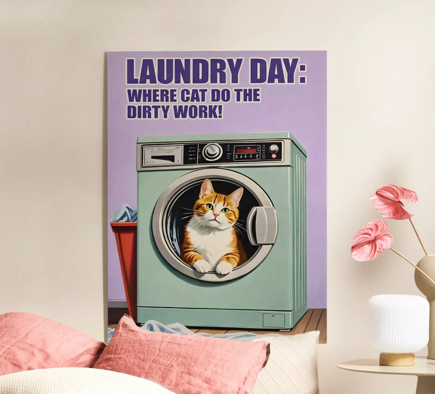 laundry day cat plexiglass da nemaro