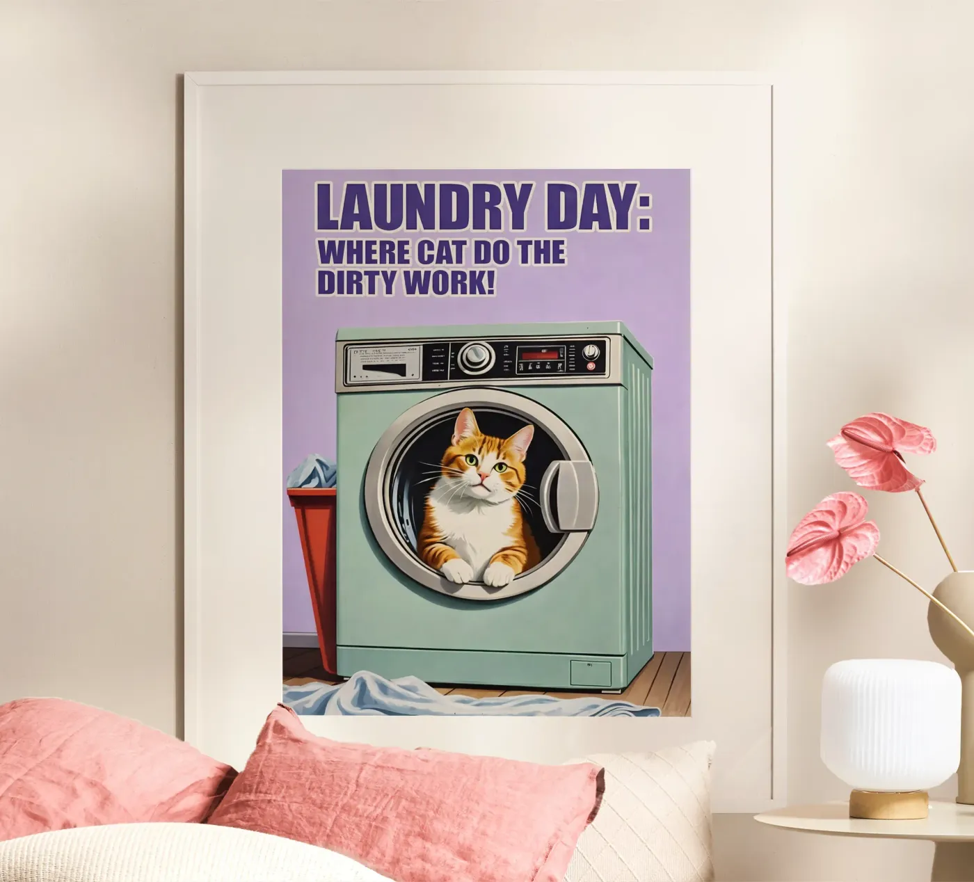 laundry day cat poster by nemaro