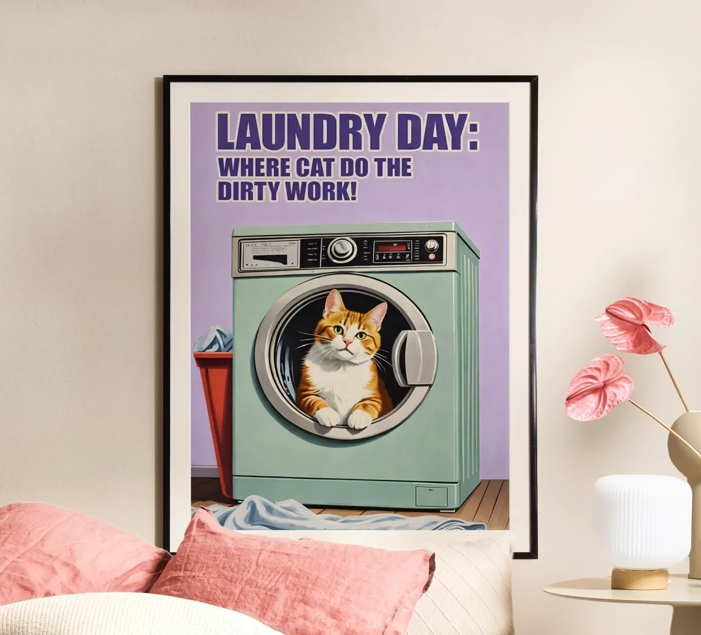 laundry day cat poster by nemaro