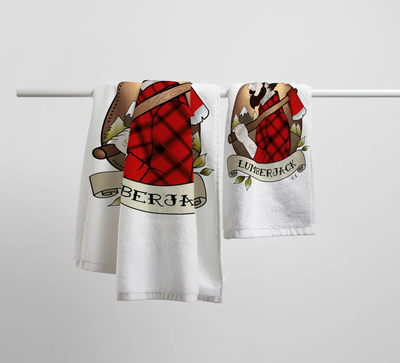 Lumberjack badhanddoek van Killer Wolf