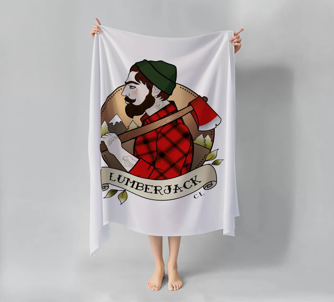 Lumberjack strandhanddoek van Killer Wolf