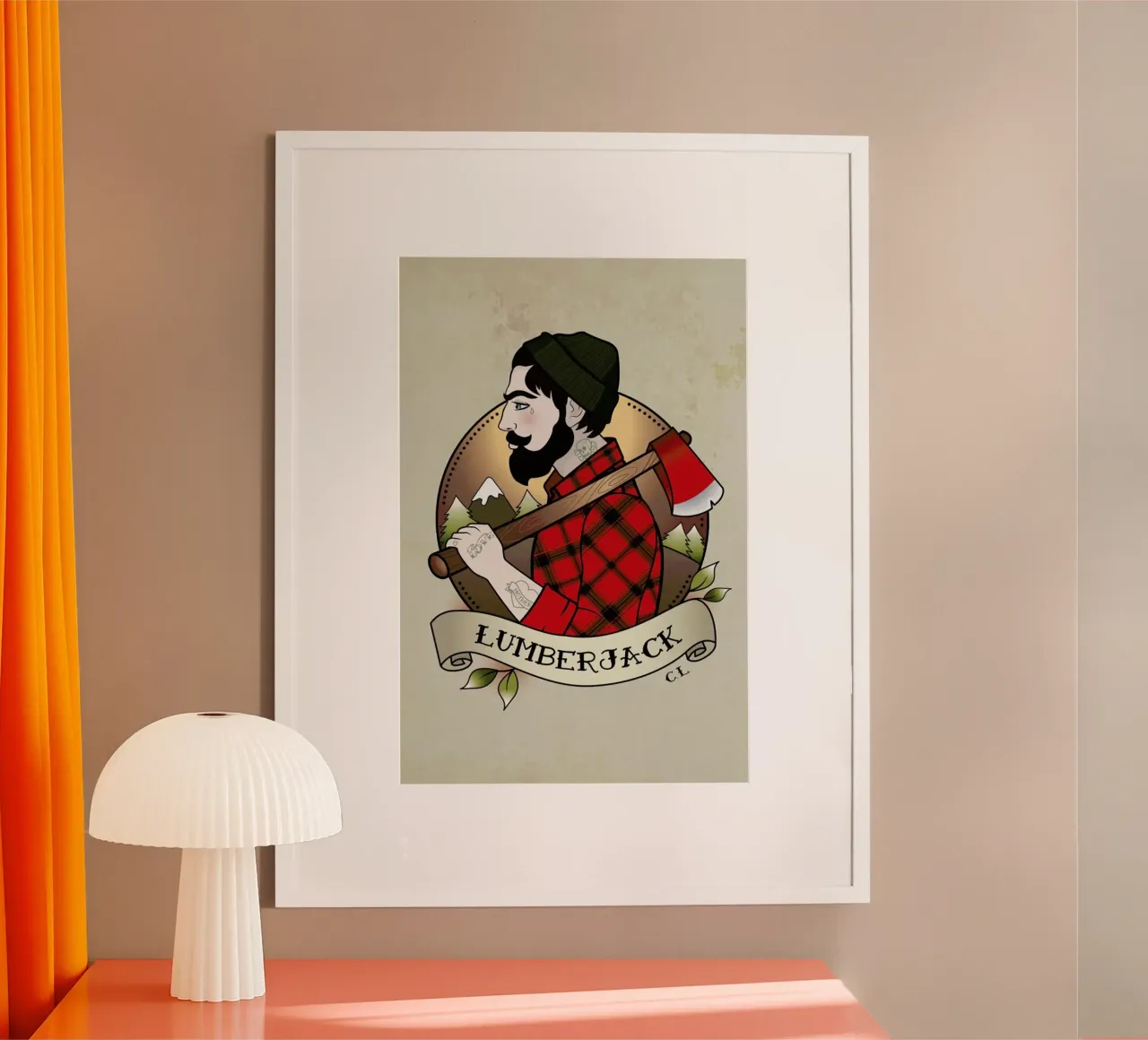 Lumberjack poster con telaio in alluminio da Killer Wolf