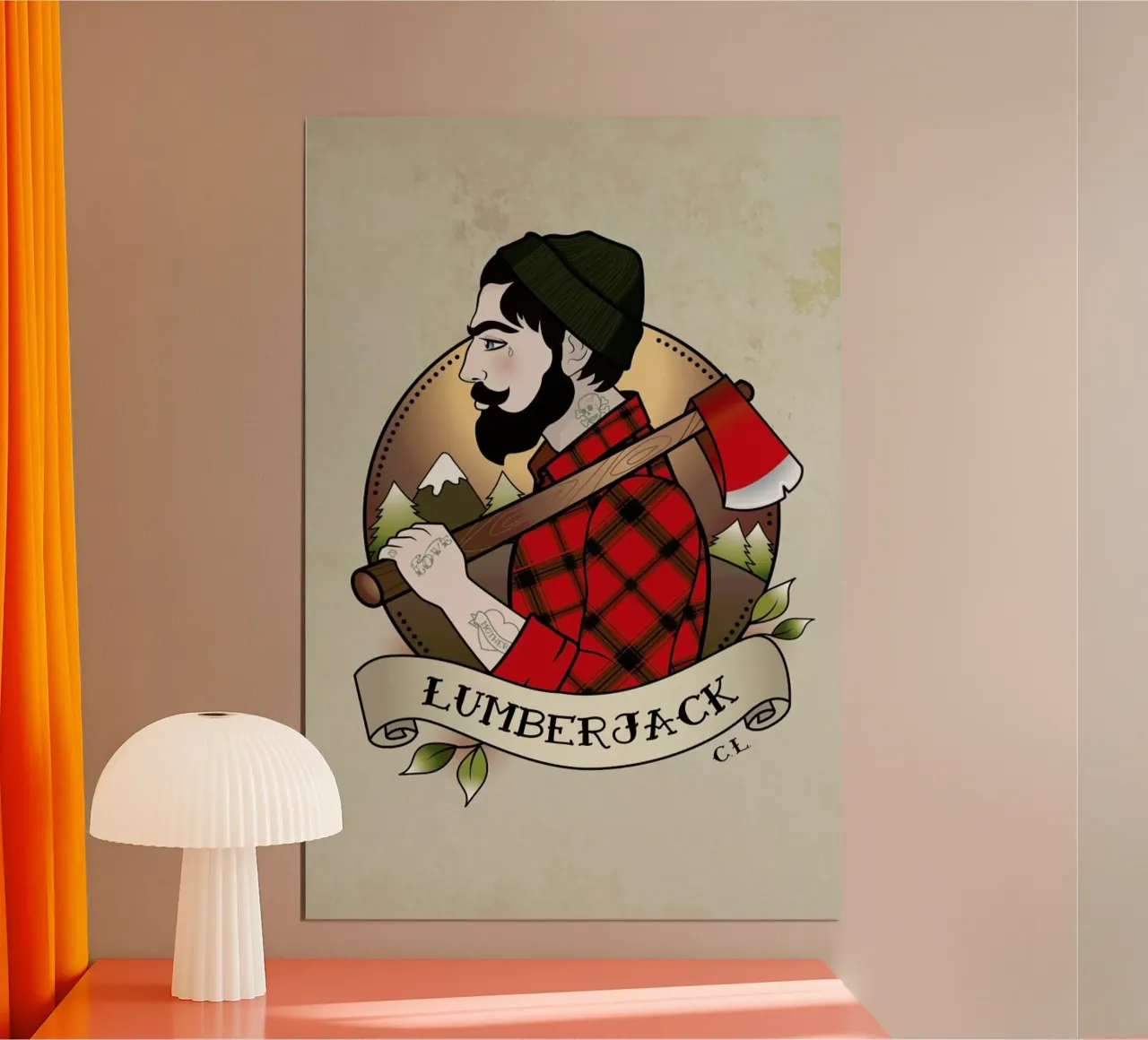 Lumberjack poster con telaio in alluminio da Killer Wolf